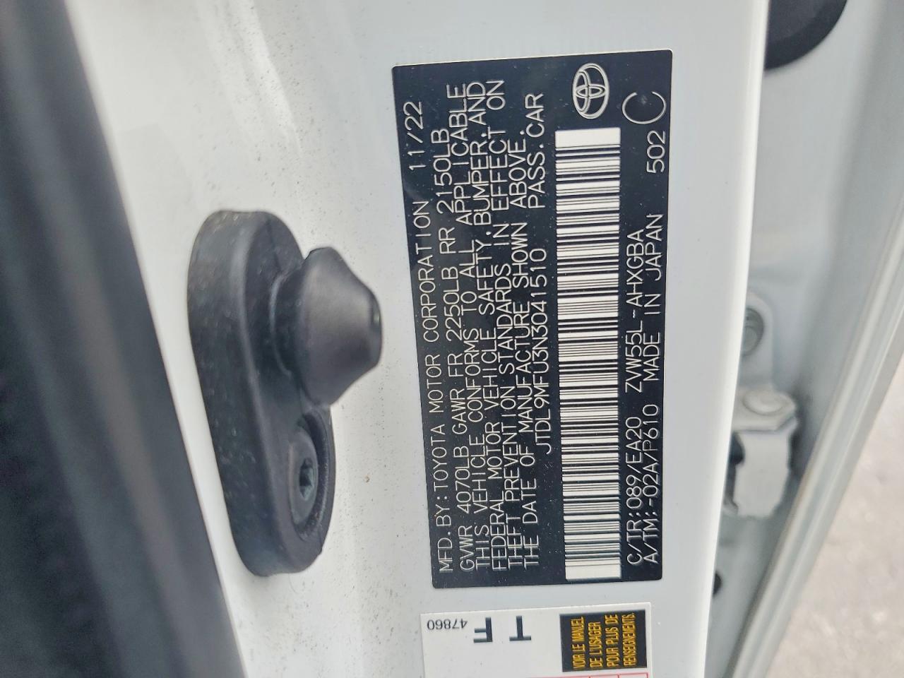 2022 TOYOTA PRIUS