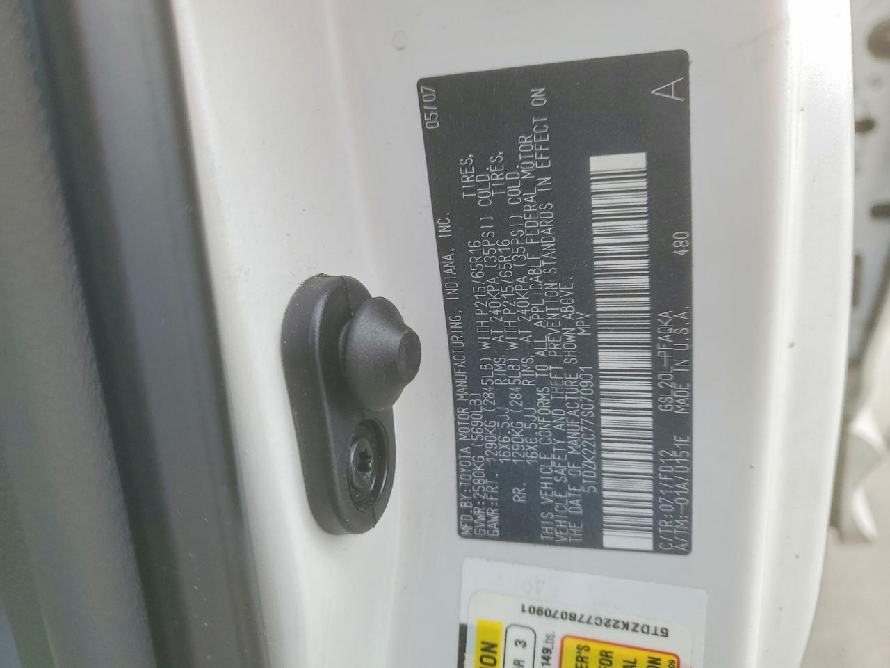 2007 TOYOTA SIENNA