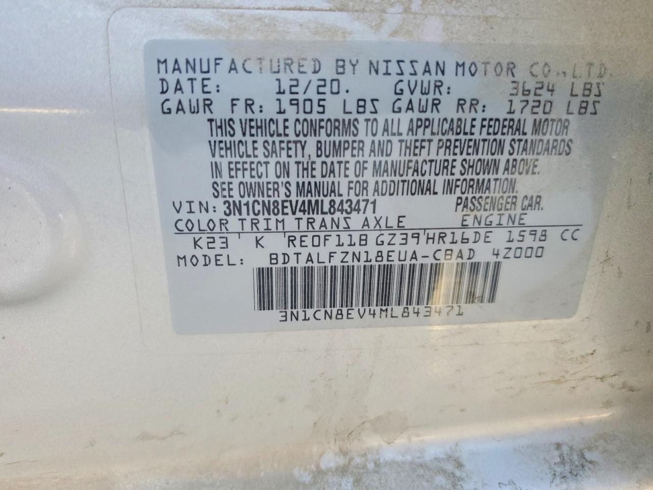 2021 NISSAN VERSA