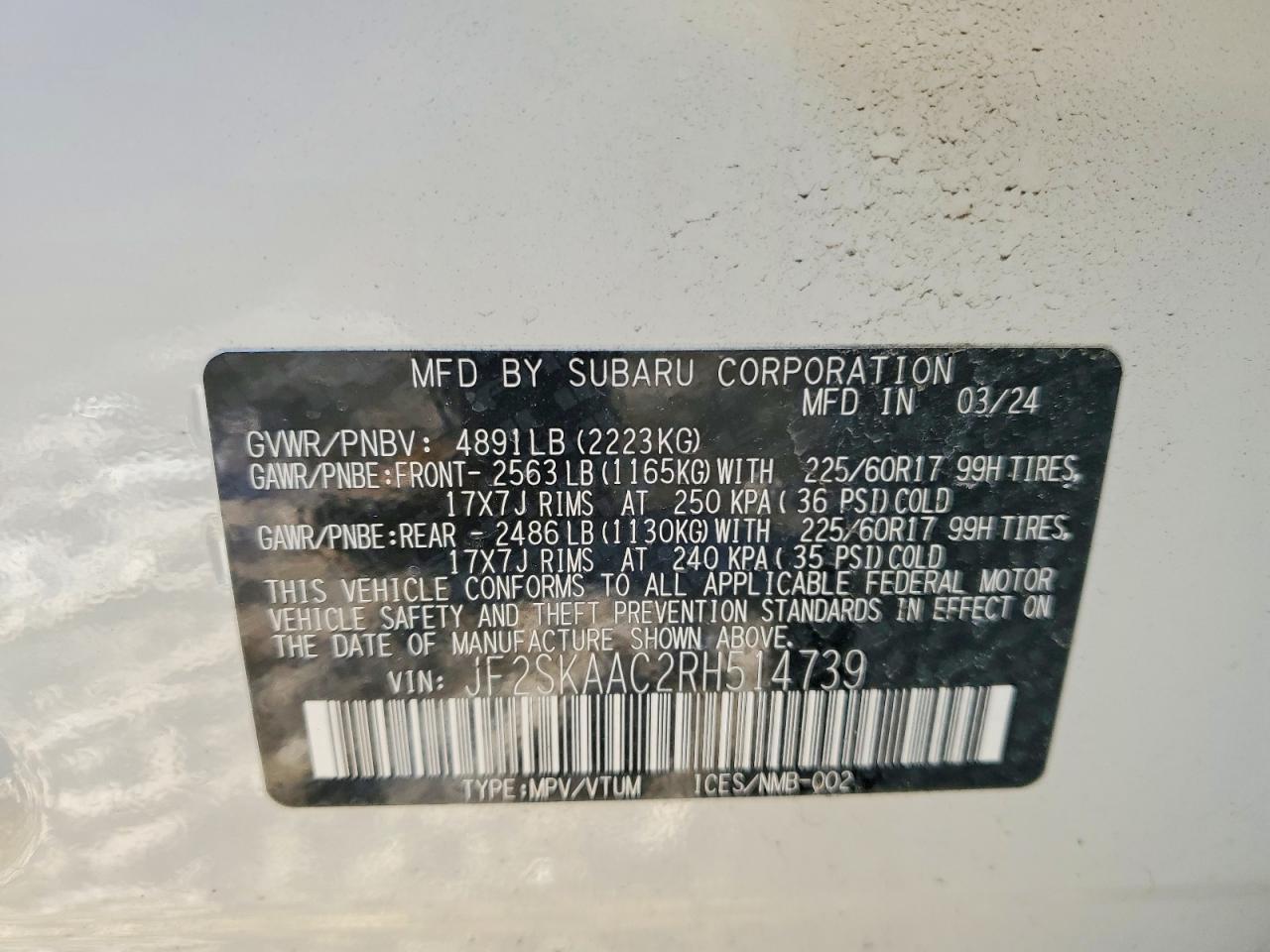 2024 SUBARU FORESTER
