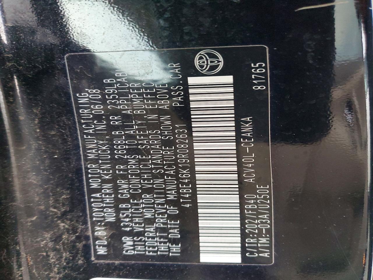 2009 TOYOTA CAMRY