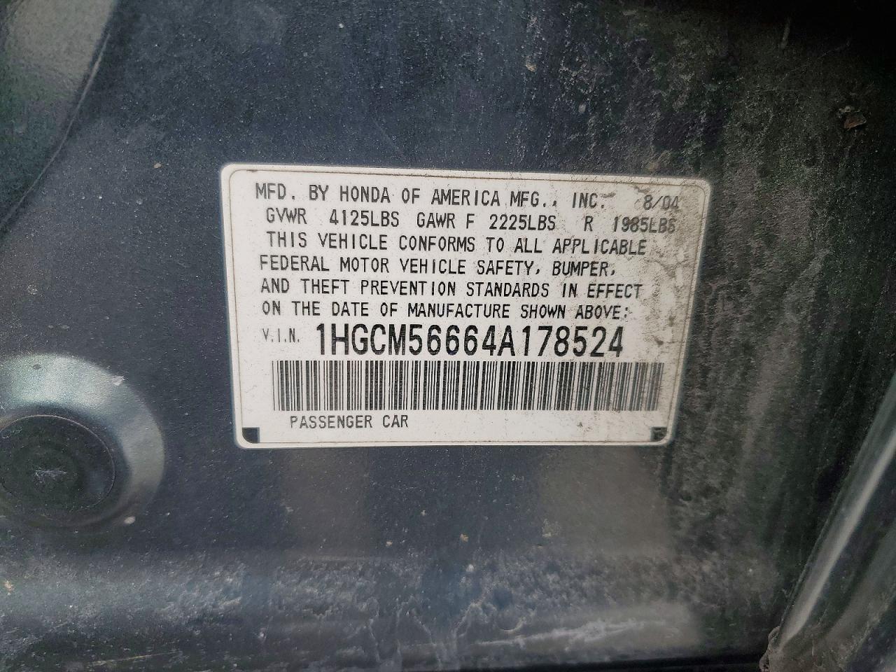2004 HONDA ACCORD