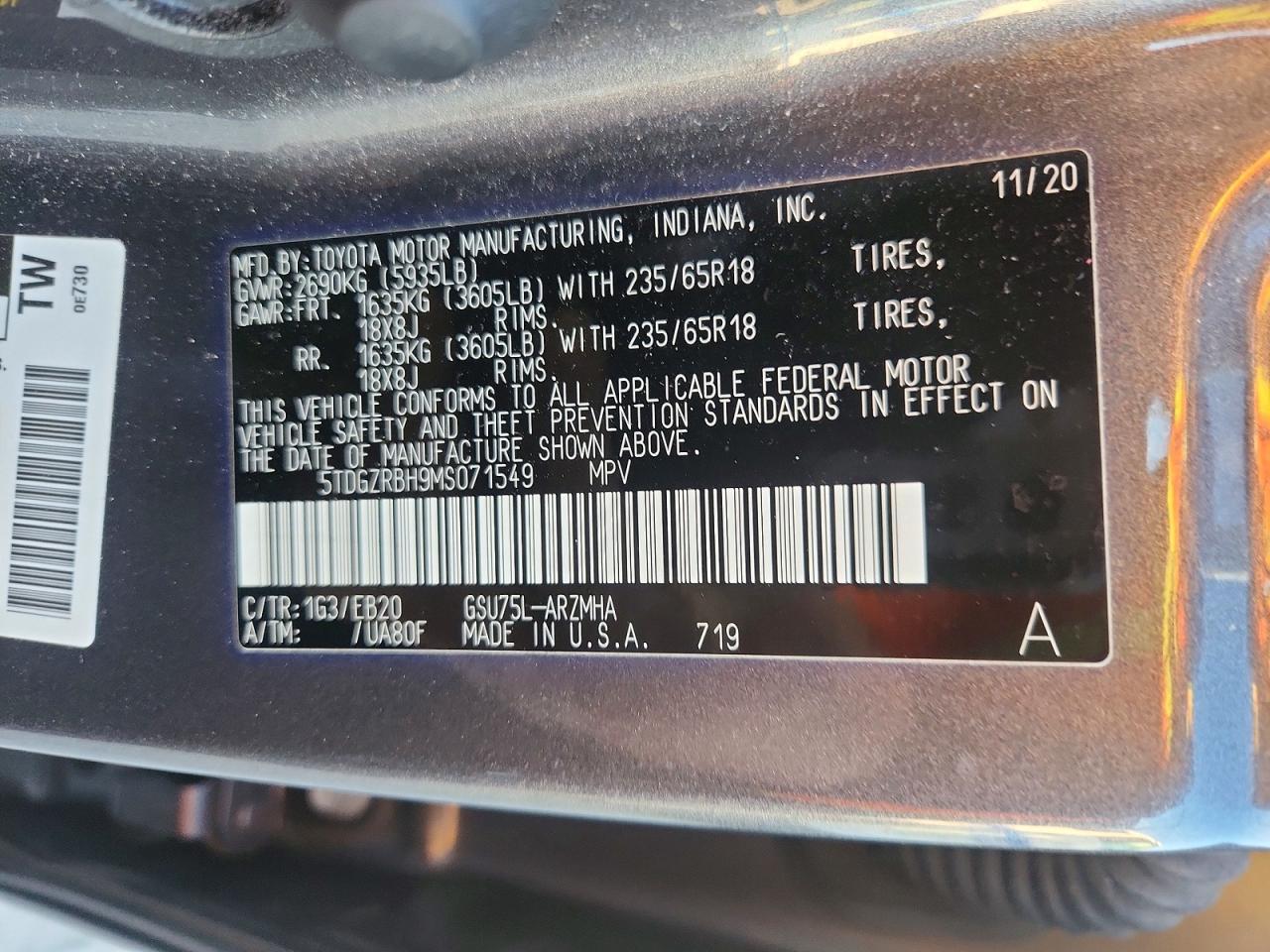 2021 TOYOTA HIGHLANDER