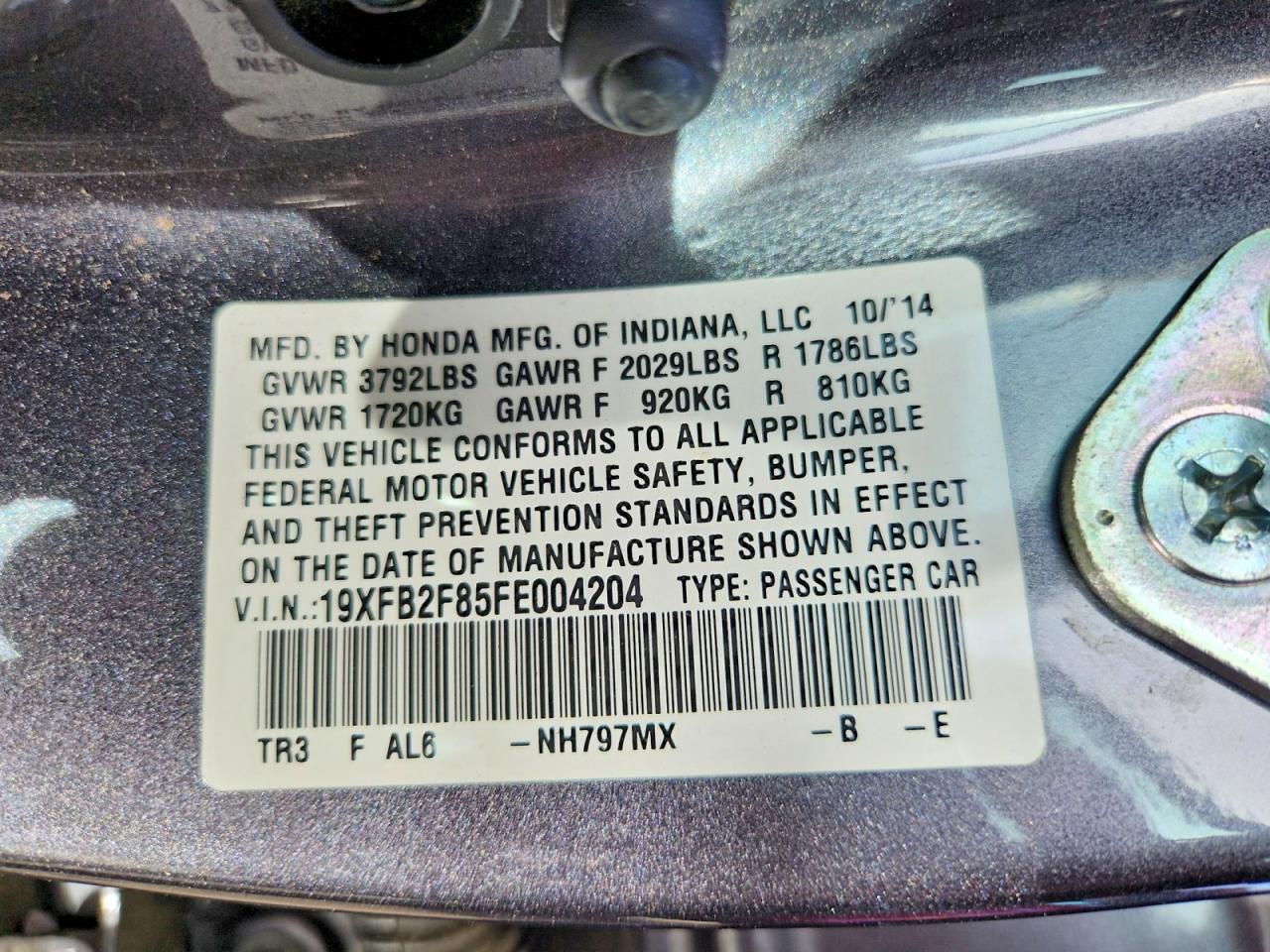 2015 HONDA CIVIC
