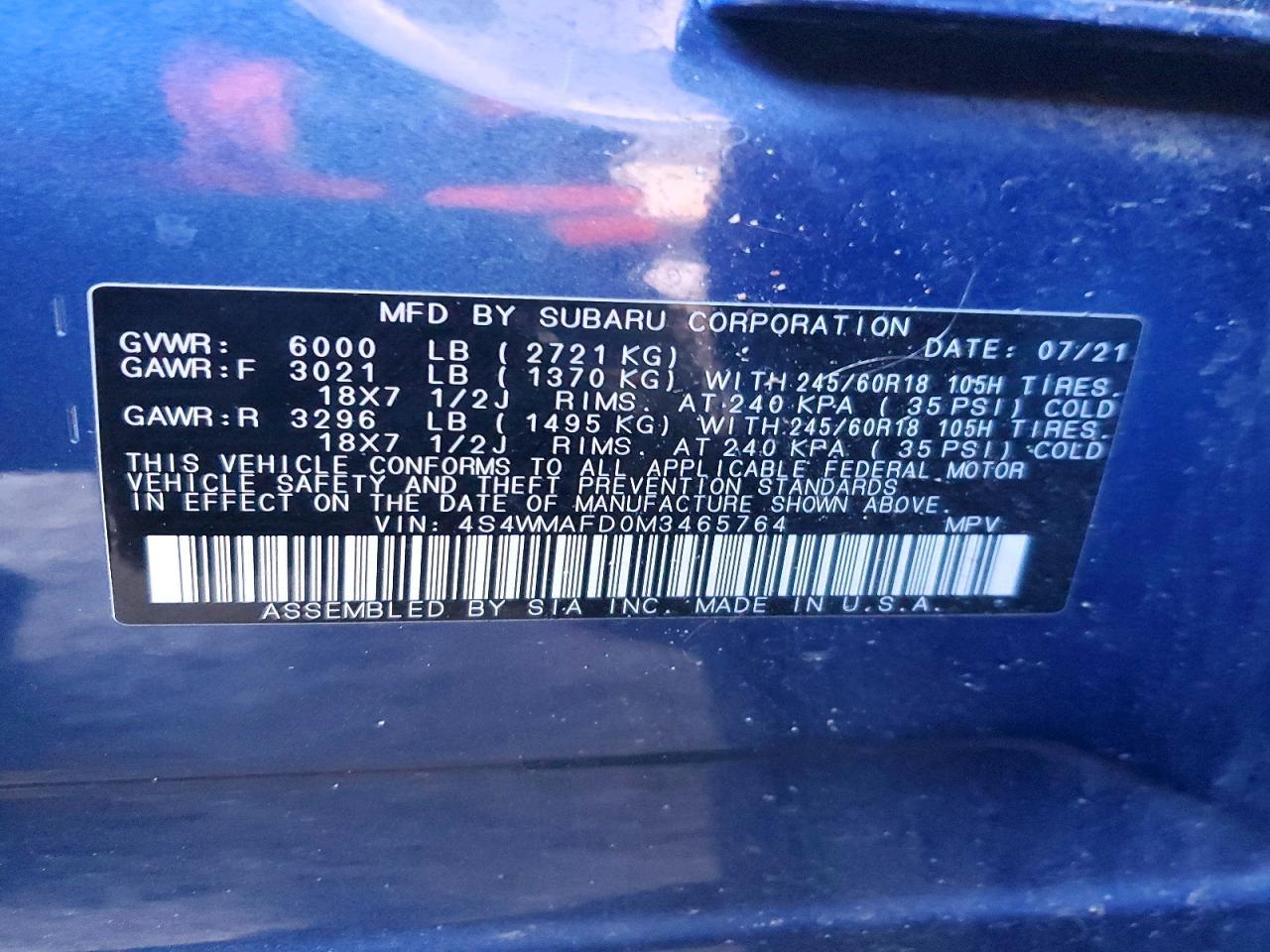 2021 SUBARU Ascent