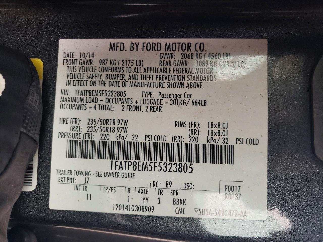 2015 FORD MUSTANG