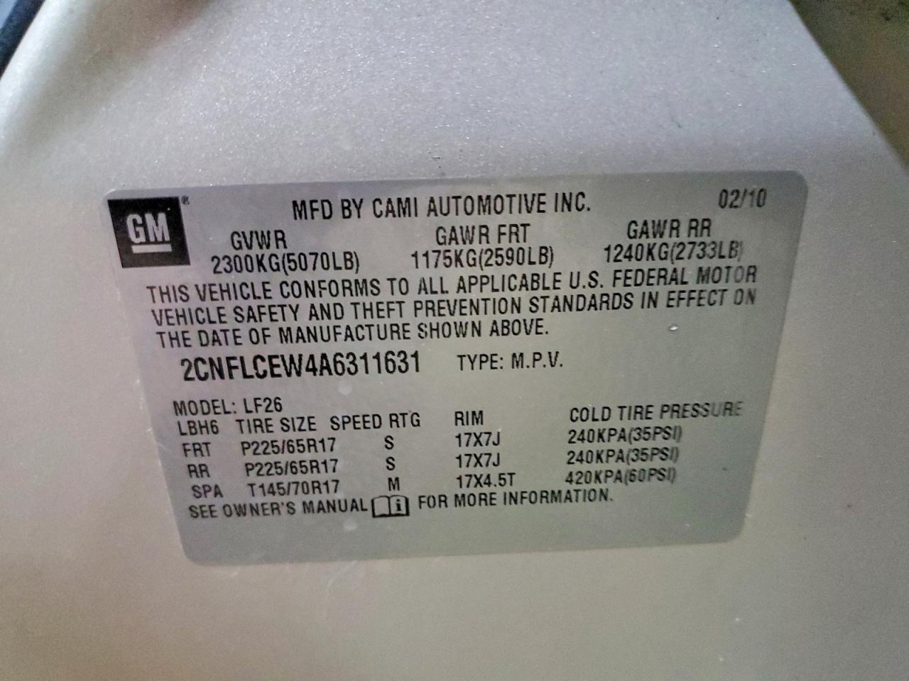 2010 CHEVROLET EQUINOX