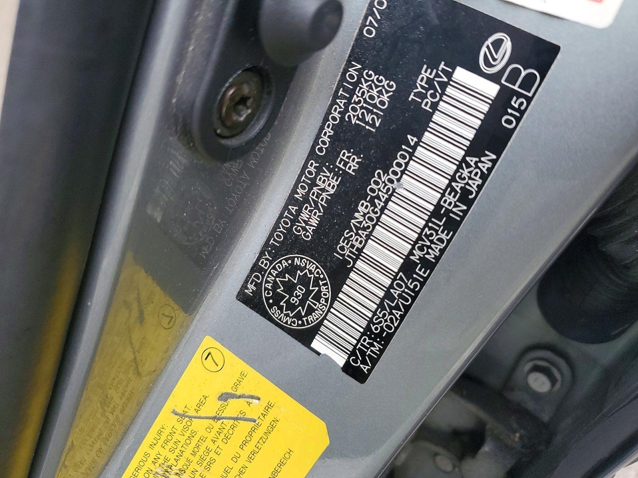 2004 LEXUS ES 330