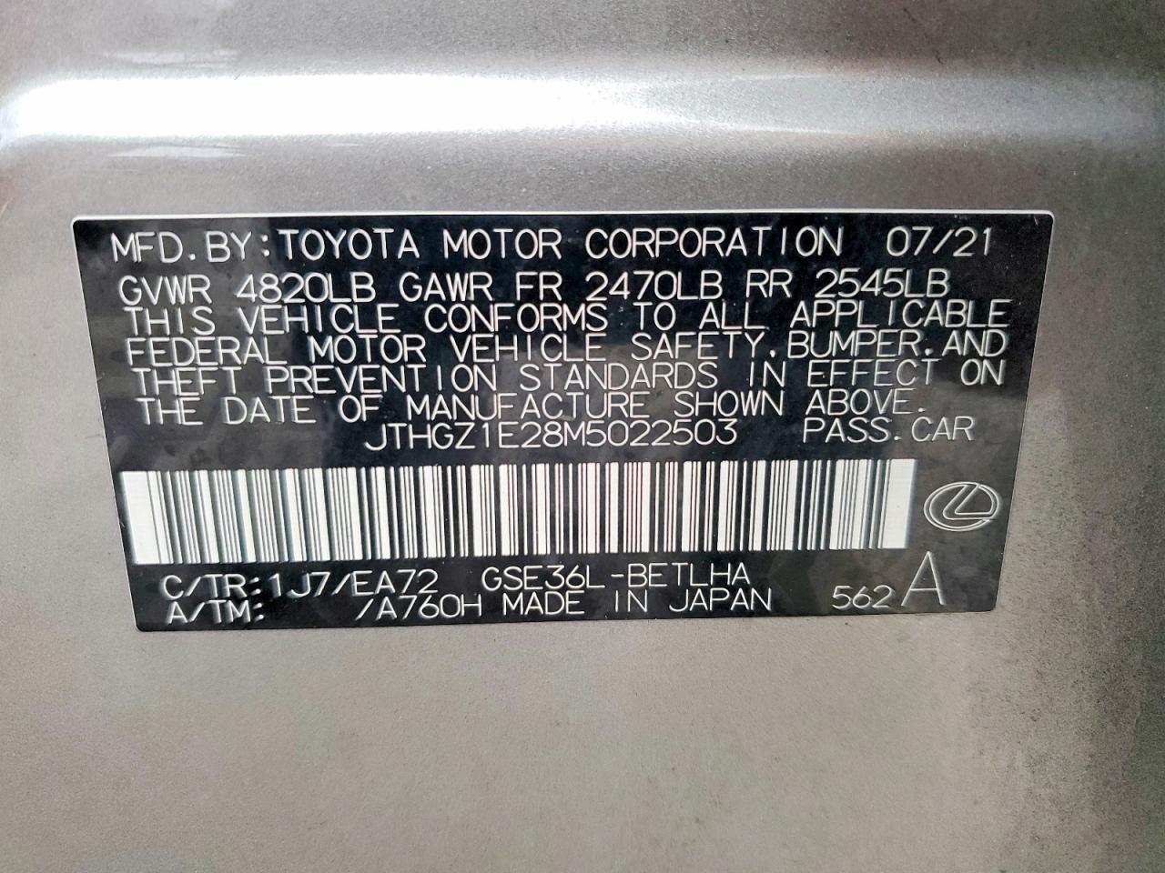 2021 LEXUS IS 350