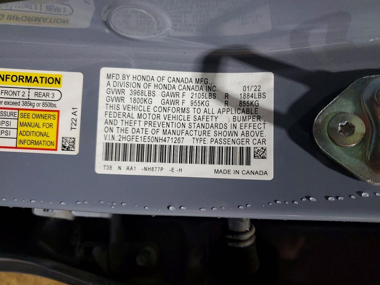 2022 HONDA CIVIC