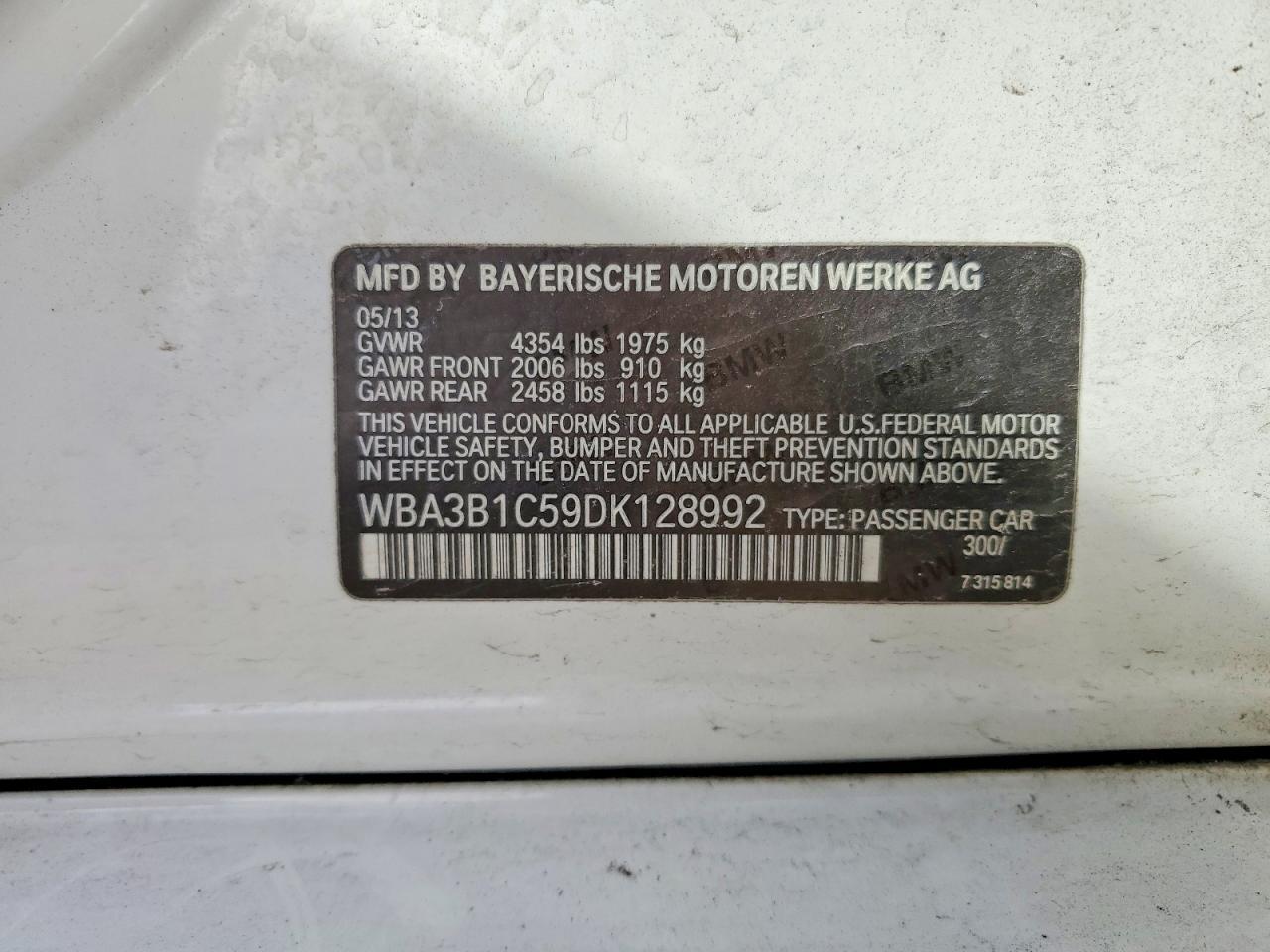 2013 BMW 3 SERIES