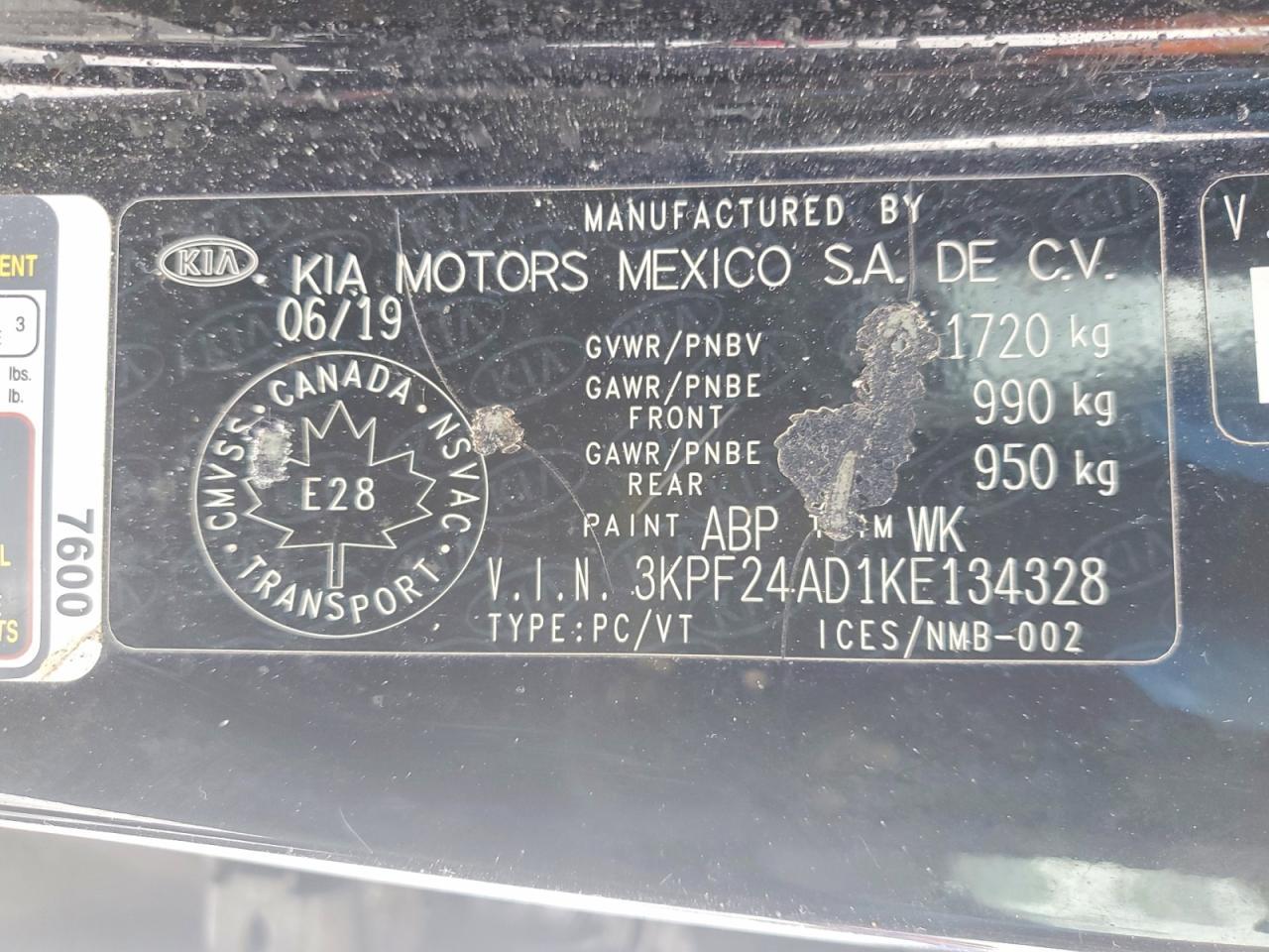 2019 KIA FORTE