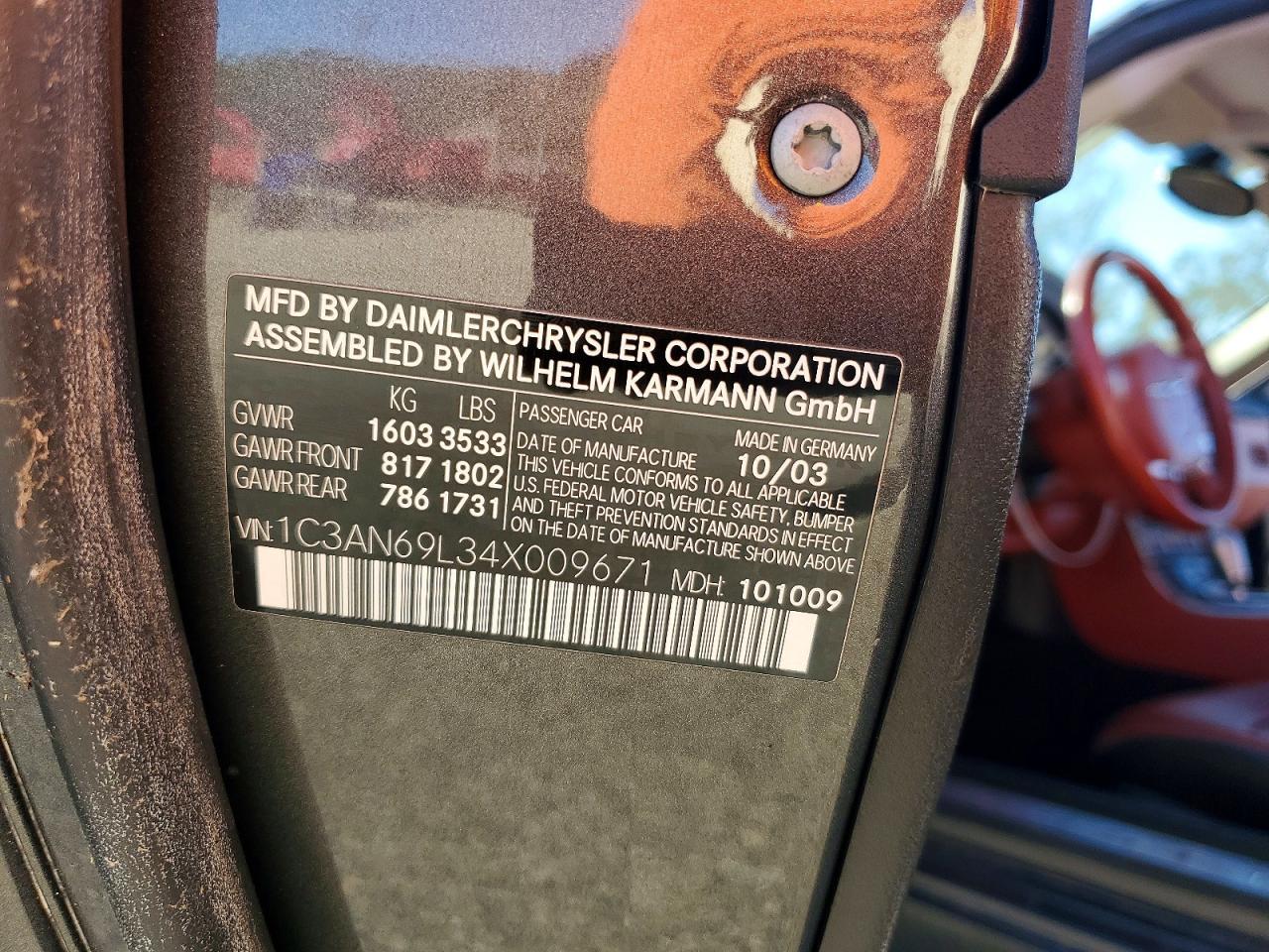 2004 CHRYSLER Crossfire