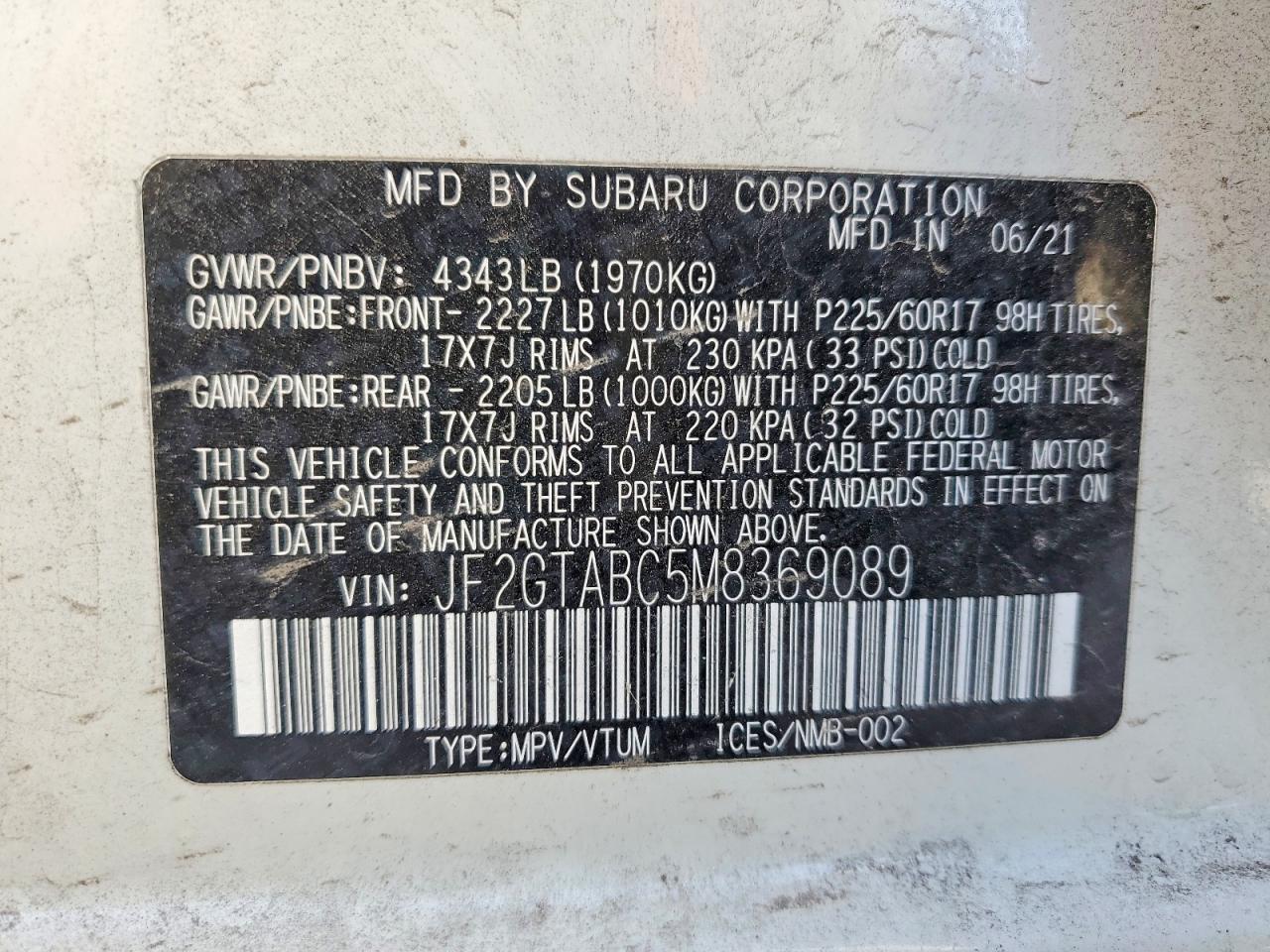 2021 SUBARU Crosstrek
