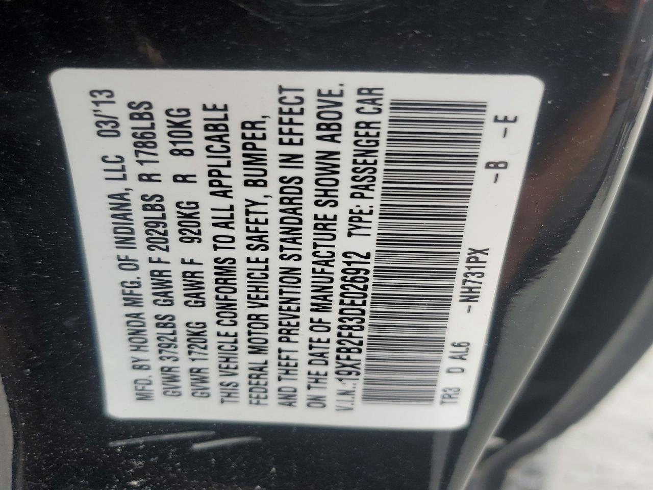 2013 HONDA CIVIC