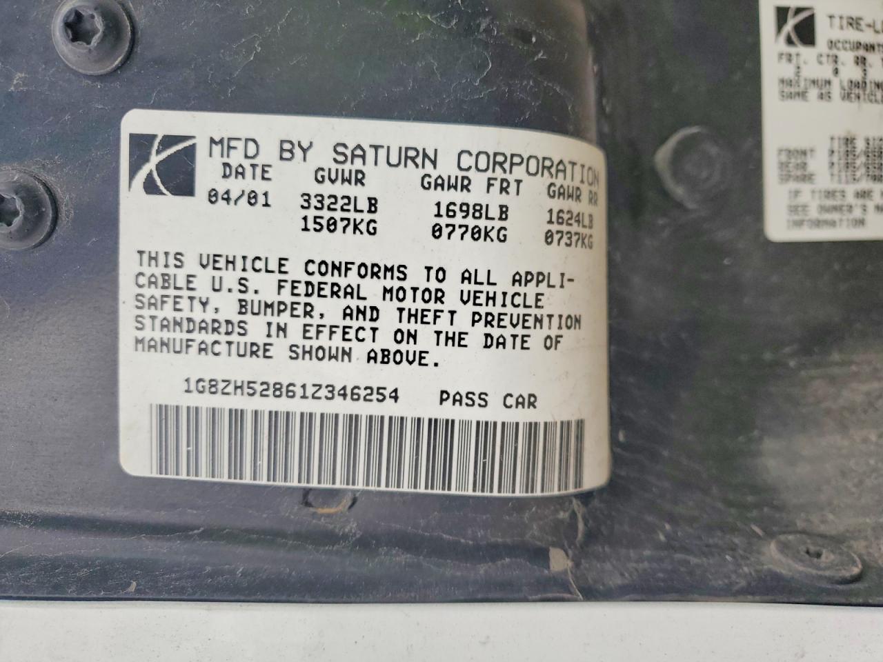 2001 SATURN Sl1