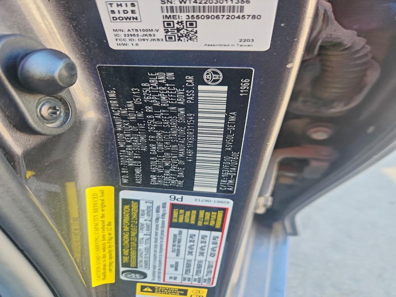 2013 TOYOTA CAMRY