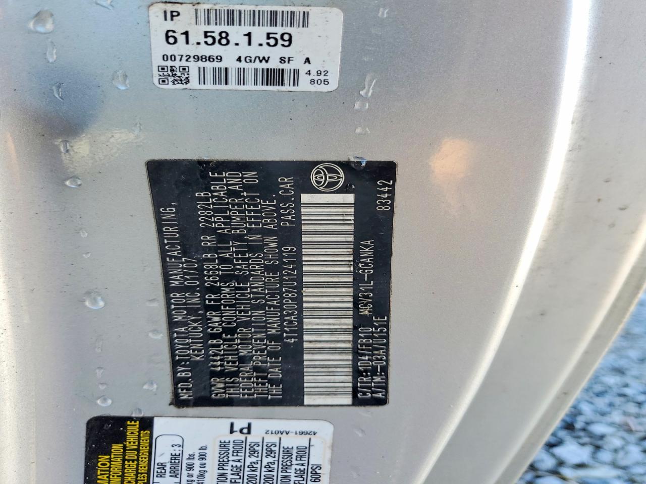 2007 TOYOTA CAMRY