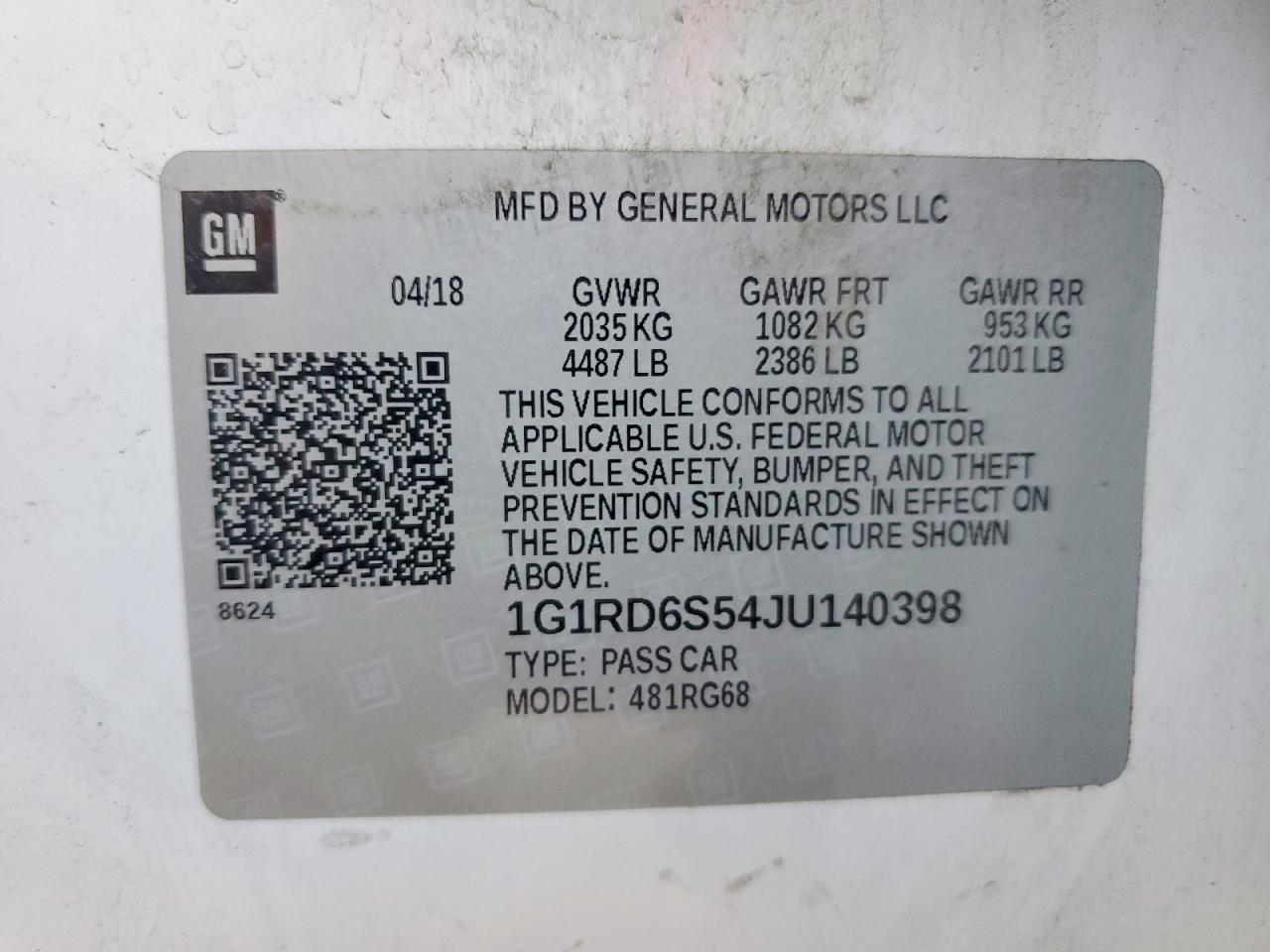 2018 CHEVROLET VOLT