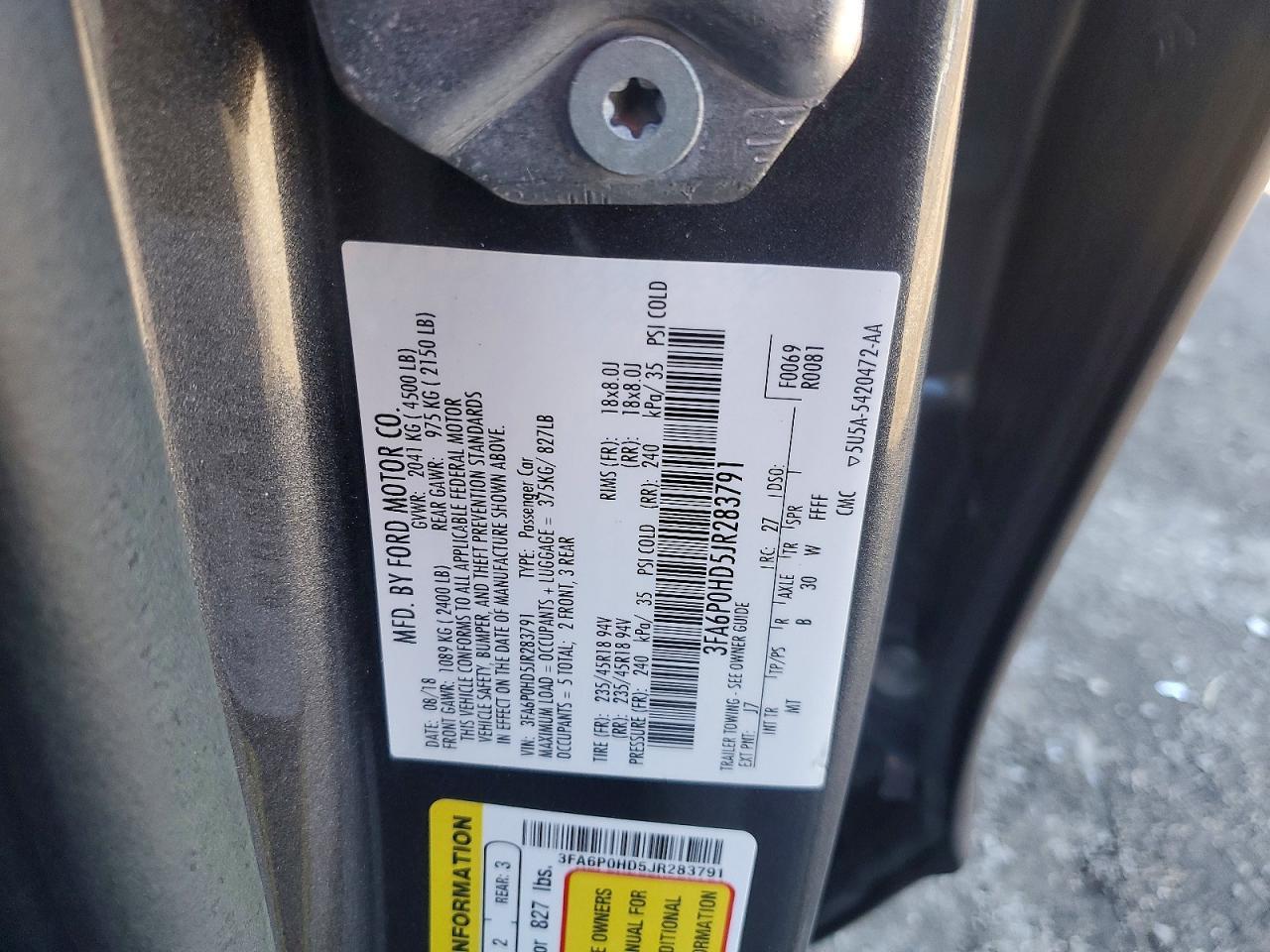 2018 FORD FUSION