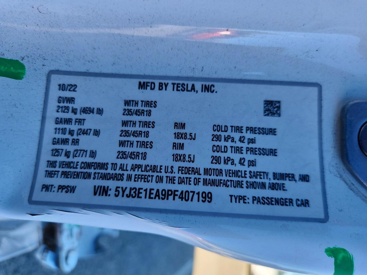 2023 TESLA MODEL 3