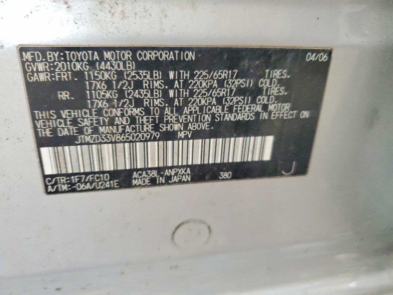2006 TOYOTA RAV4