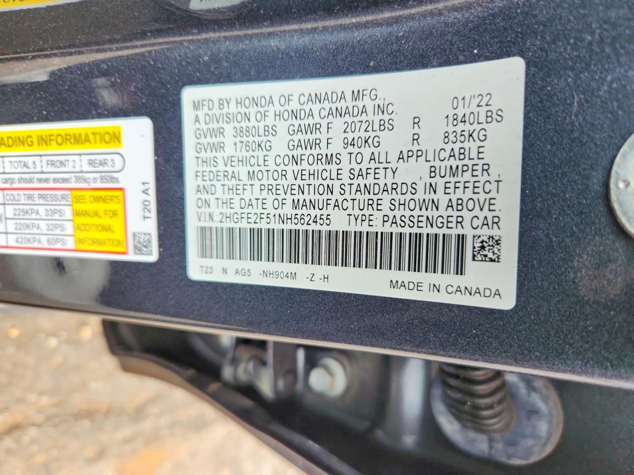 2022 HONDA CIVIC
