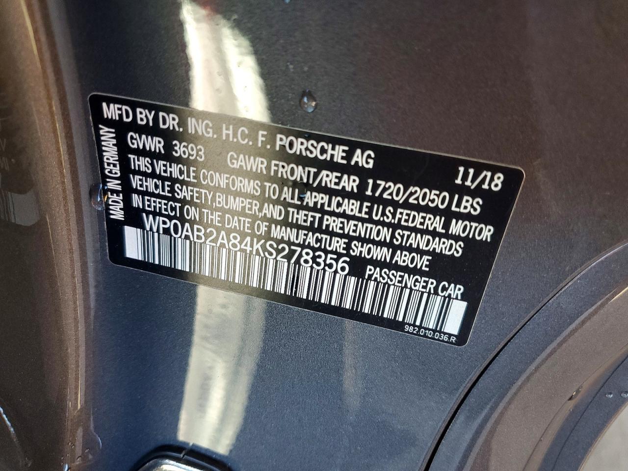 2019 PORSCHE Cayman