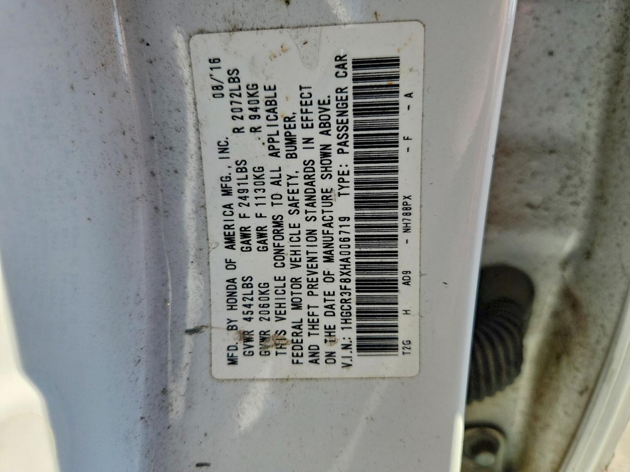 2017 HONDA ACCORD