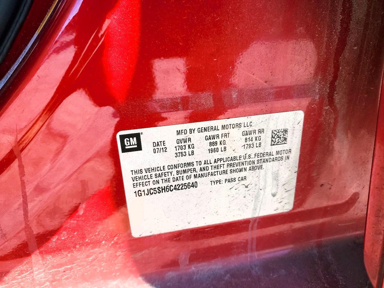 2012 CHEVROLET SONIC