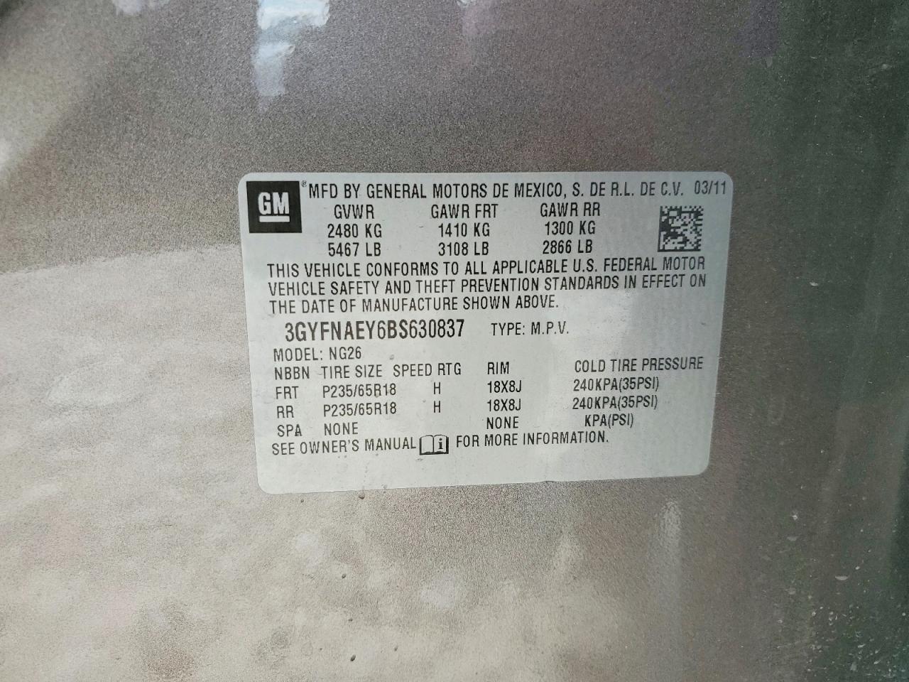 2011 CADILLAC SRX