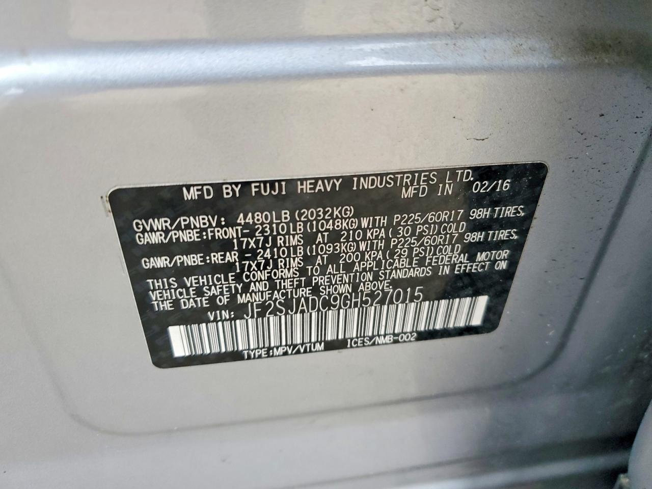 2016 SUBARU FORESTER