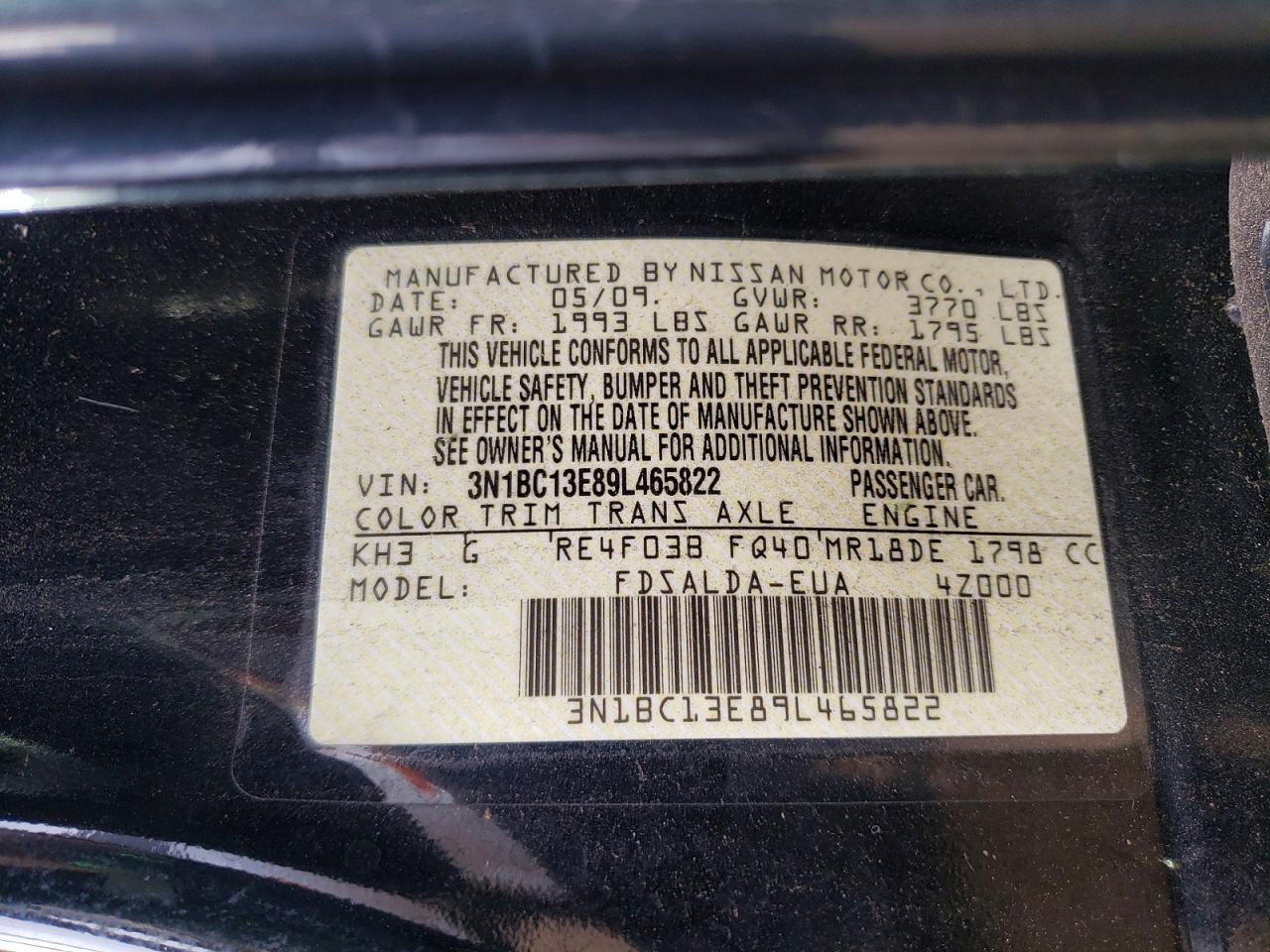 2009 NISSAN VERSA