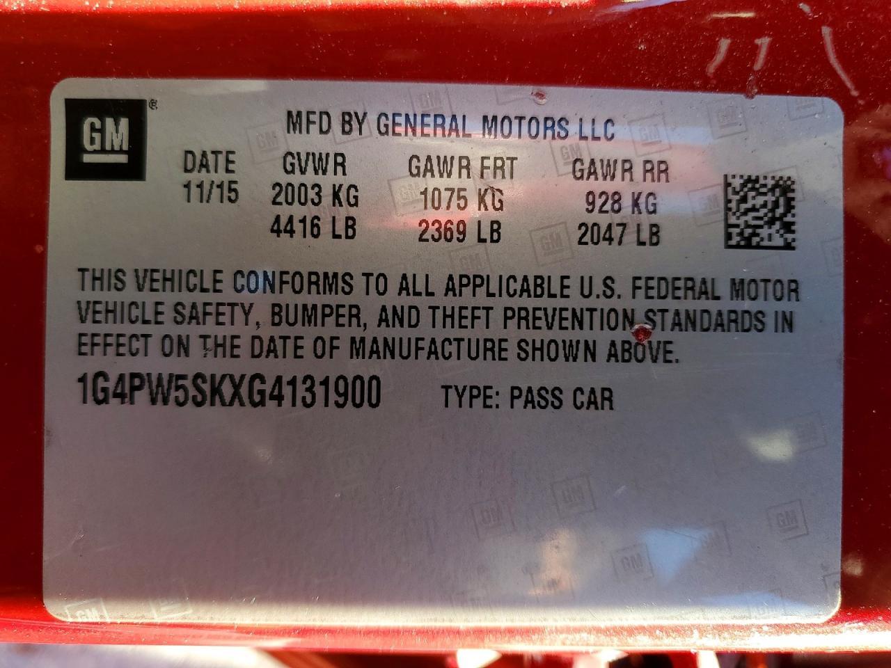 2016 BUICK VERANO
