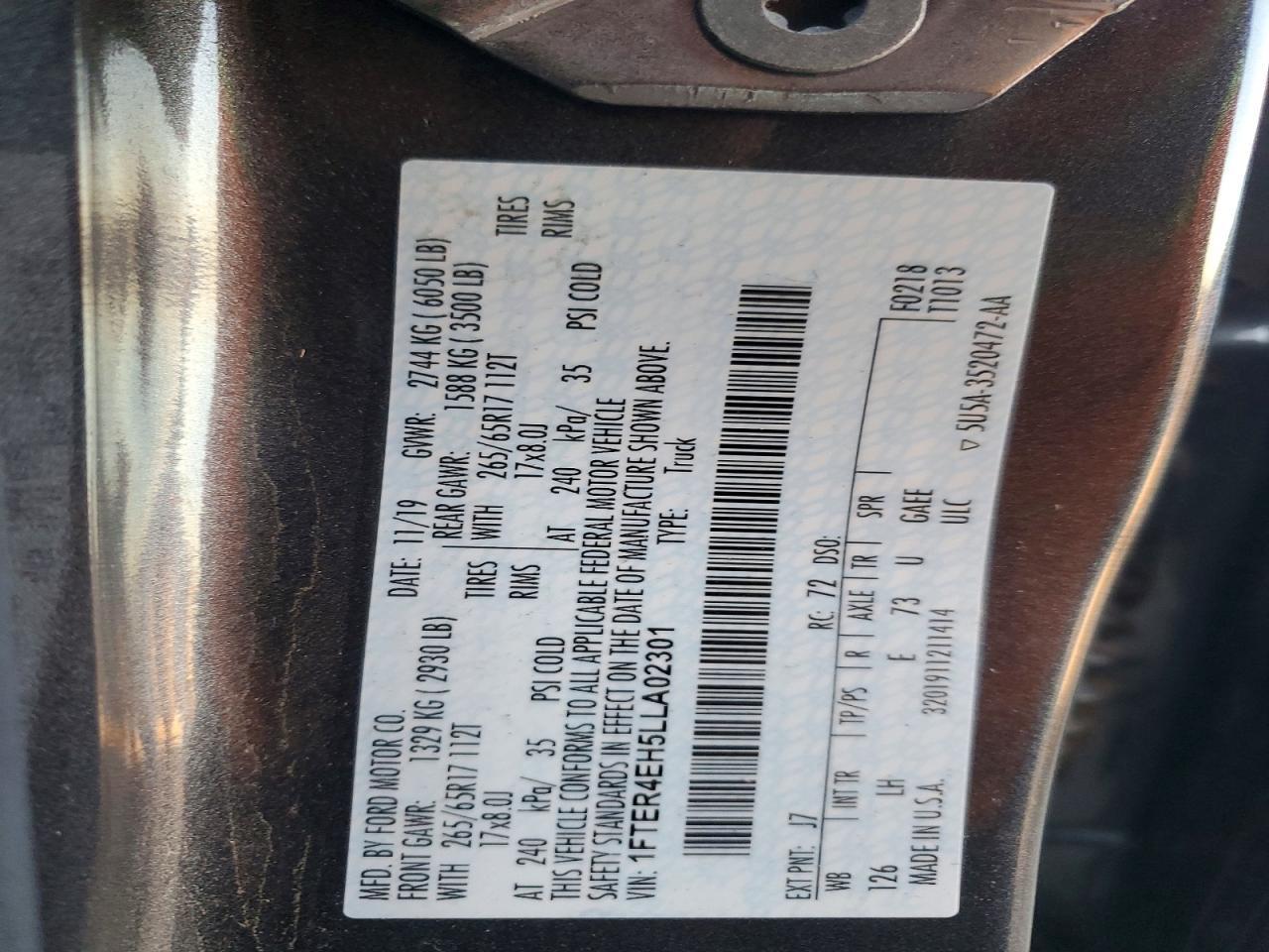 2020 FORD RANGER
