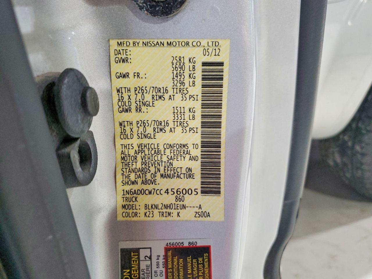 2012 NISSAN Frontier