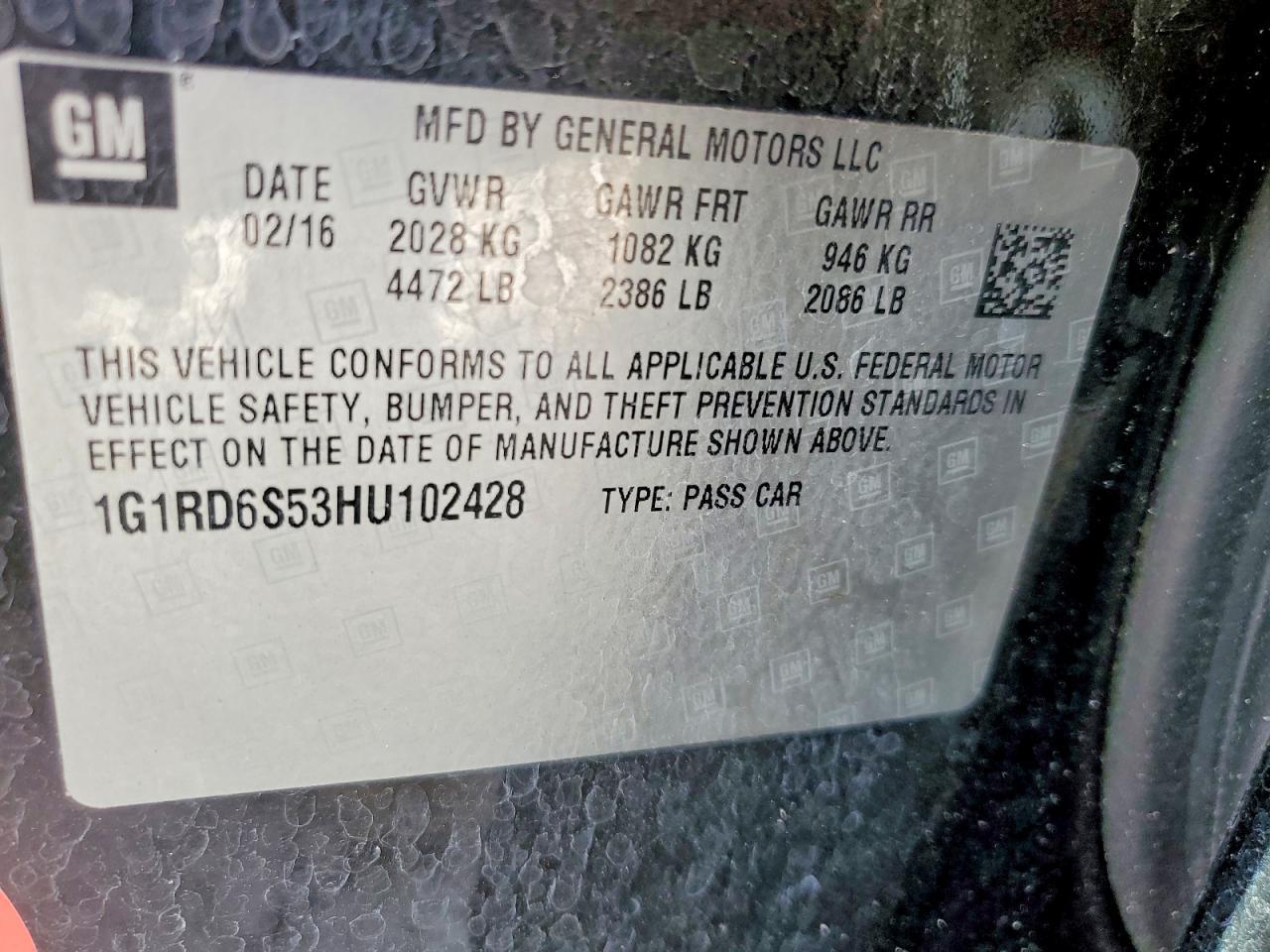 2017 CHEVROLET VOLT