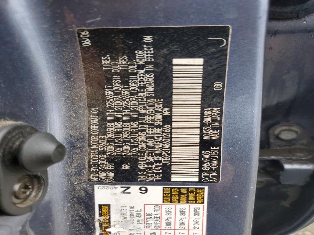 2006 TOYOTA HIGHLANDER