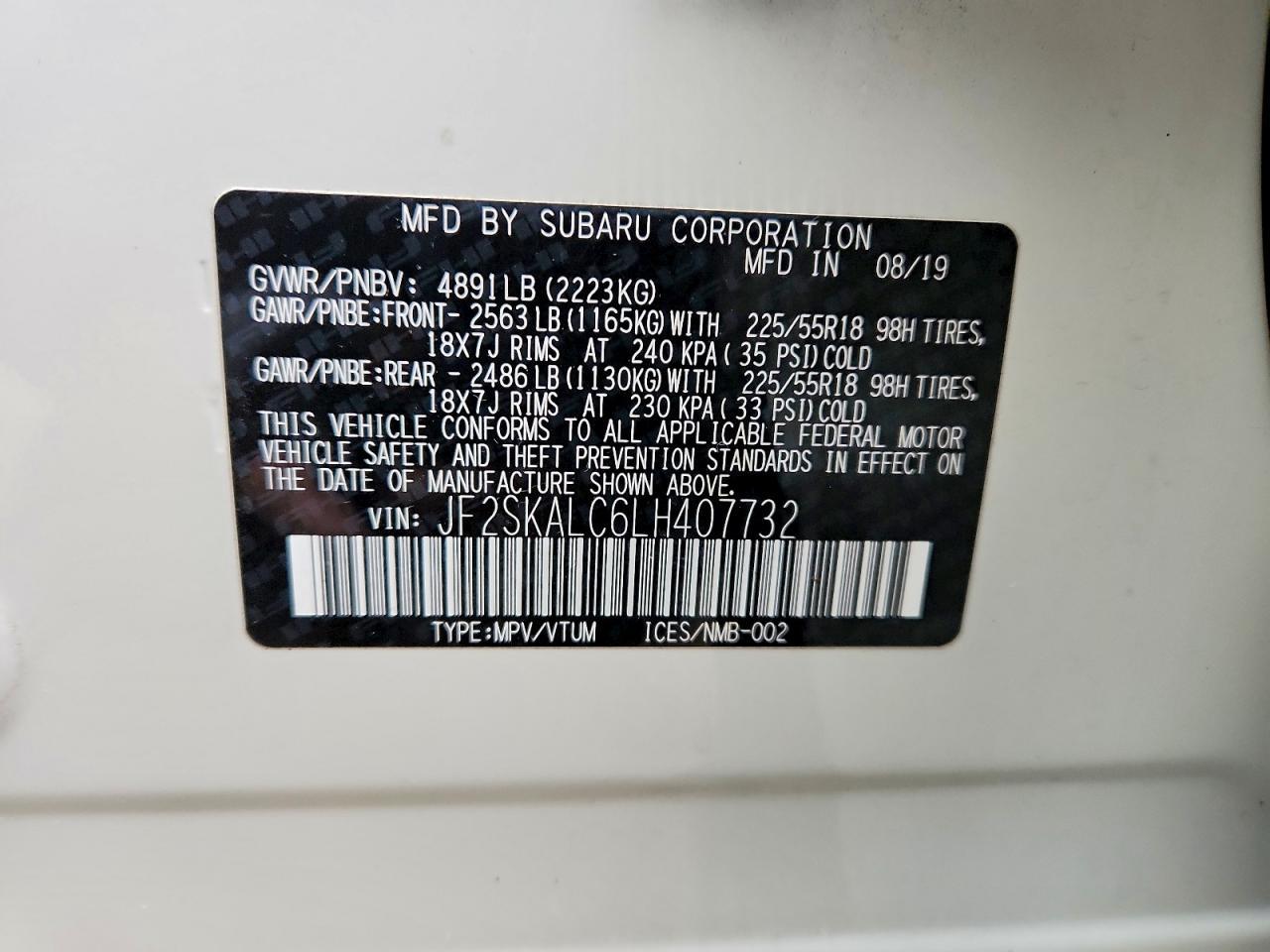 2020 SUBARU FORESTER