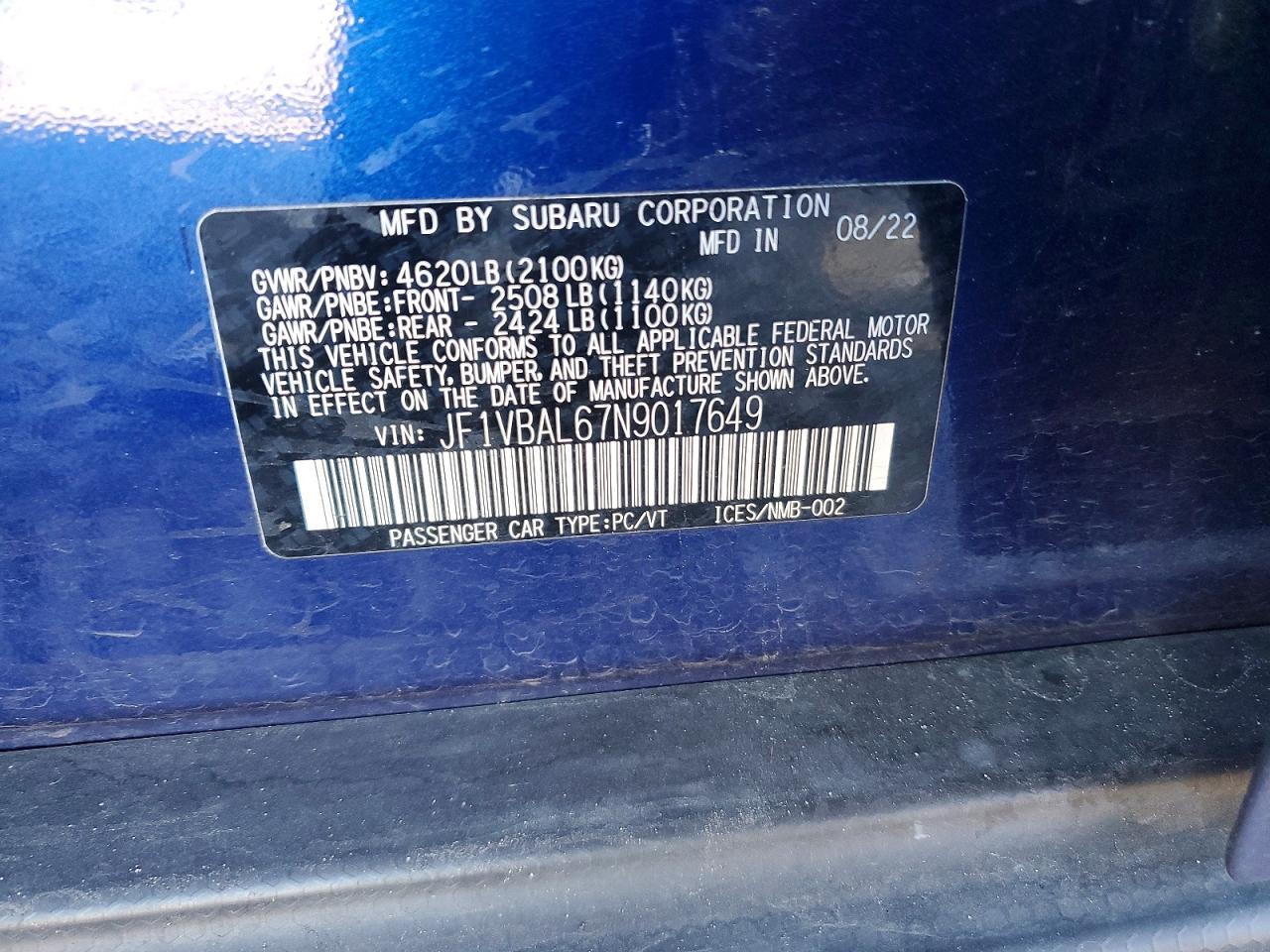 2022 SUBARU WRX