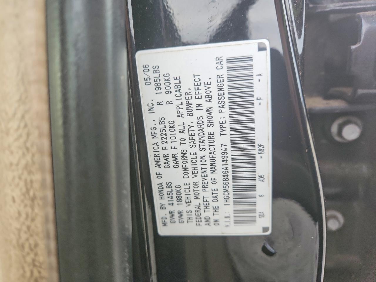 2006 HONDA ACCORD
