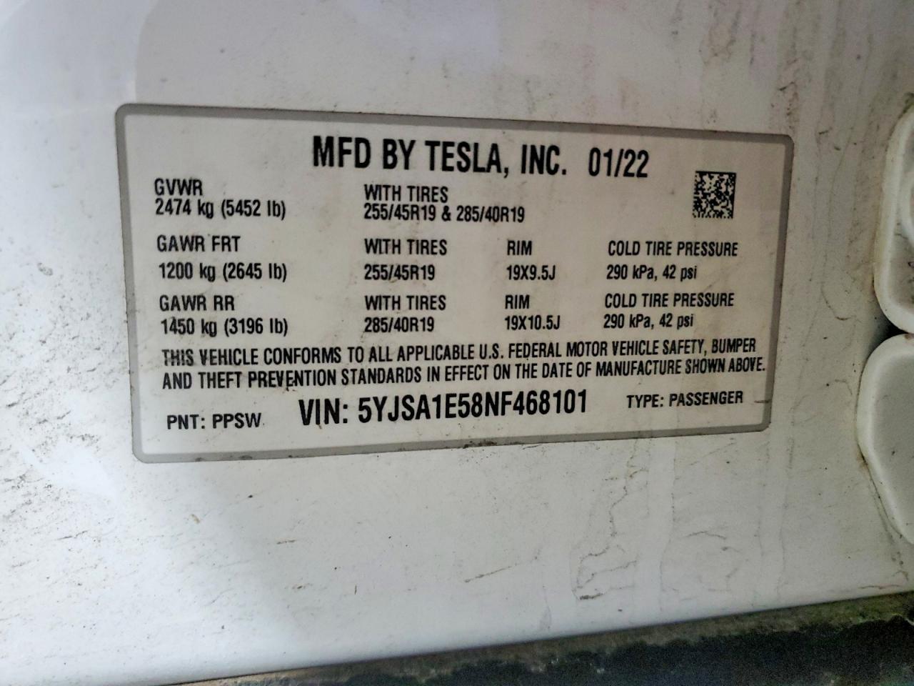 2022 TESLA MODEL S