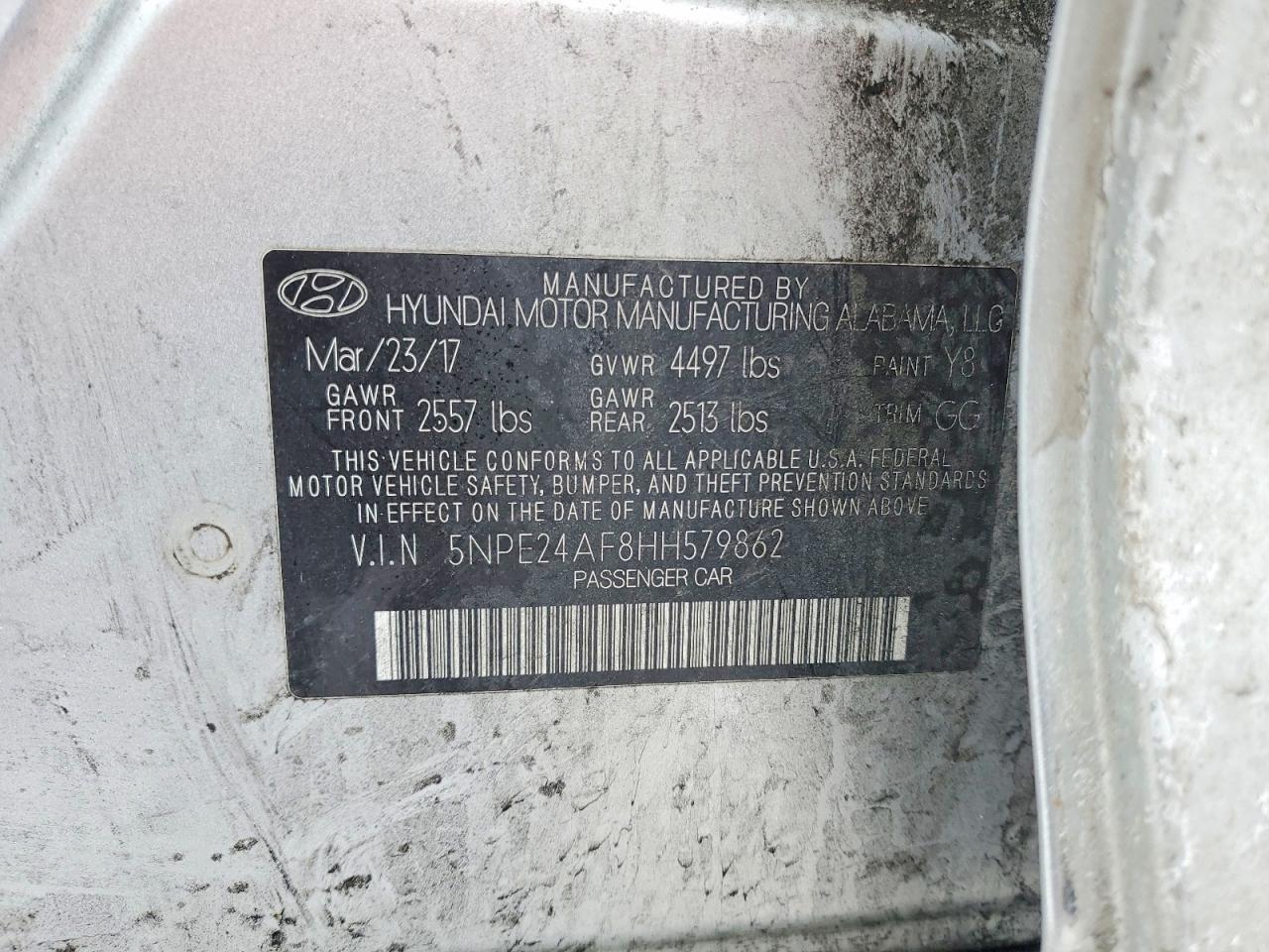 2017 HYUNDAI SONATA