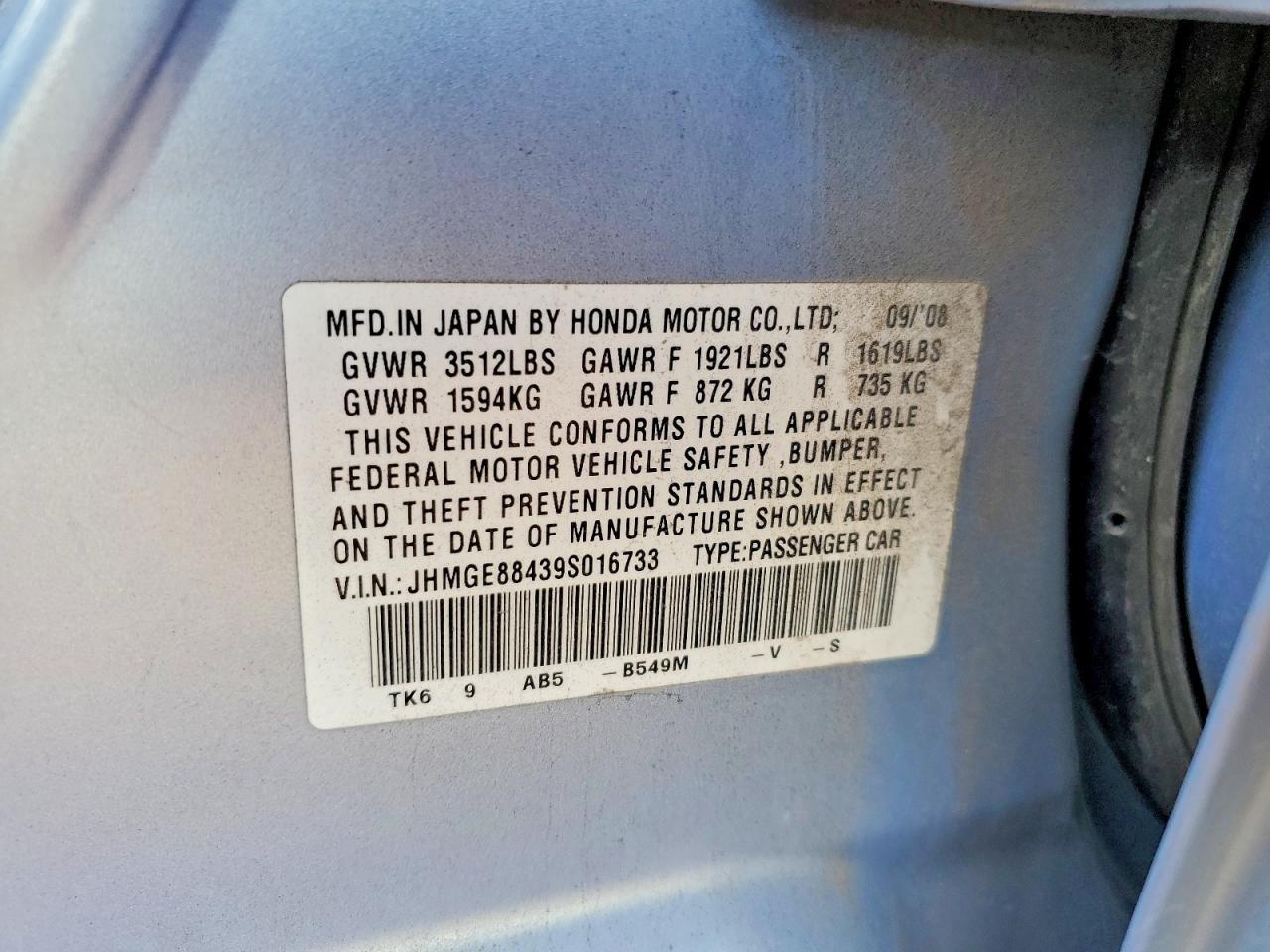 2009 HONDA FIT