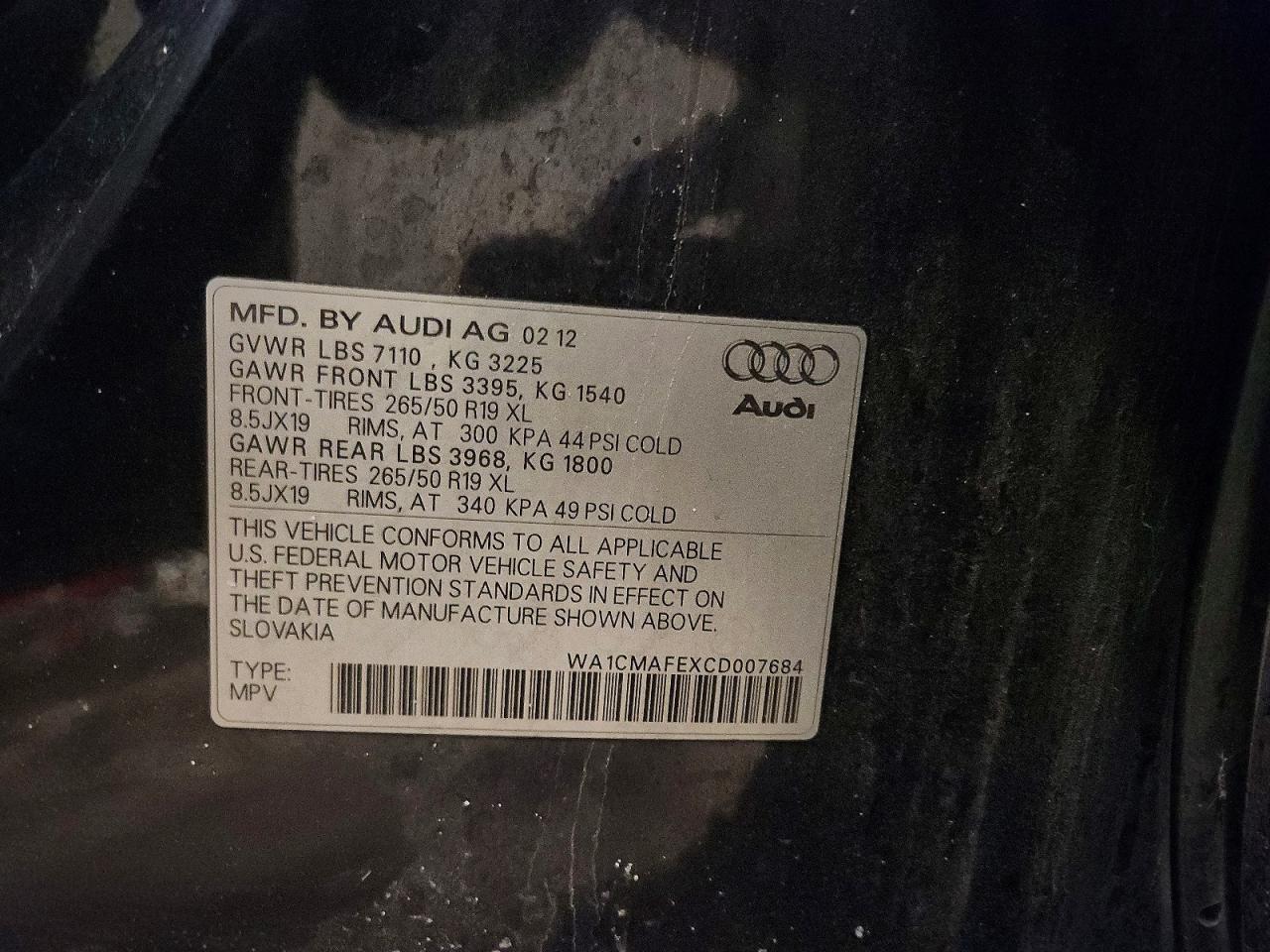 2012 AUDI Q7