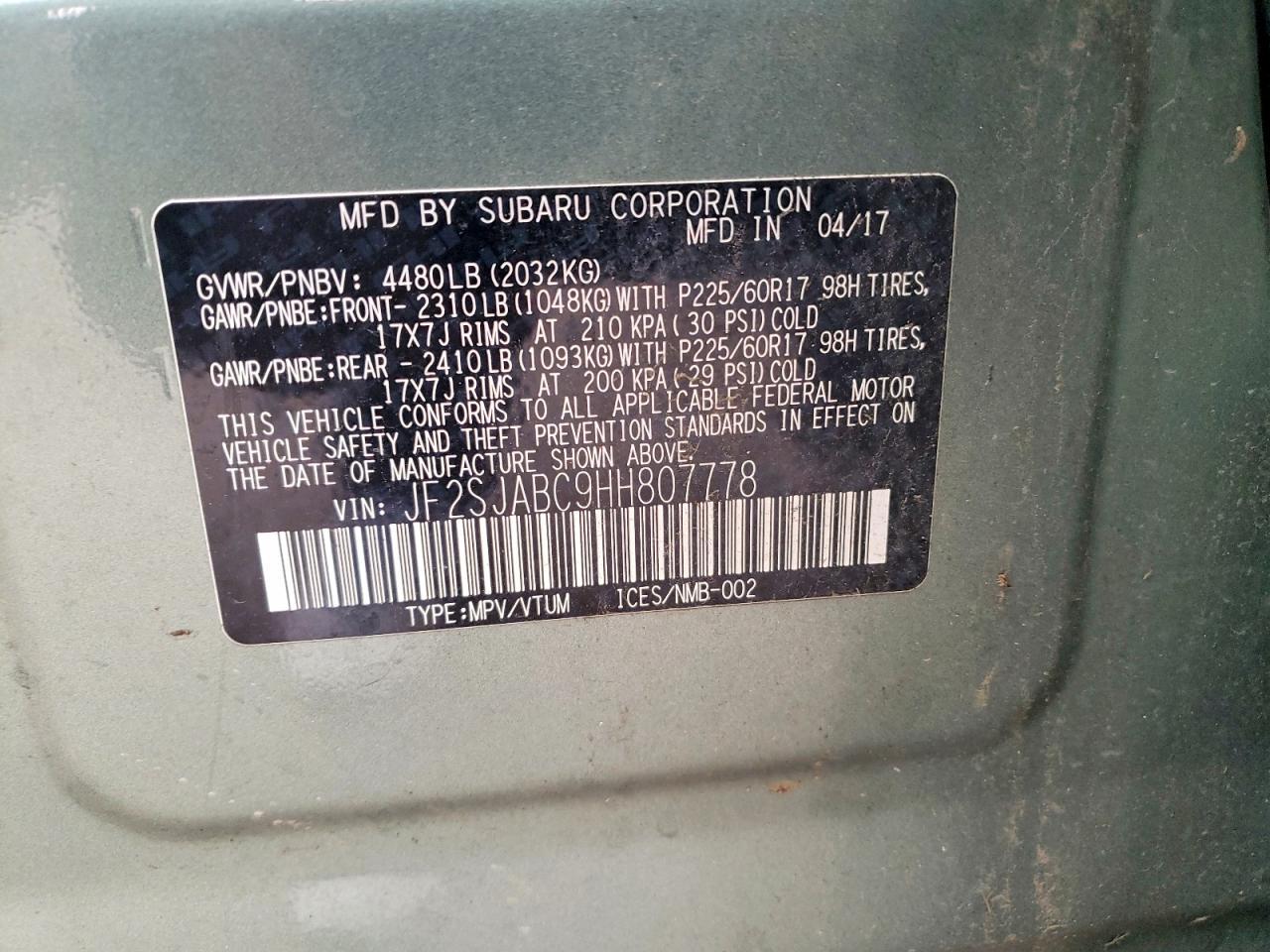 2017 SUBARU FORESTER