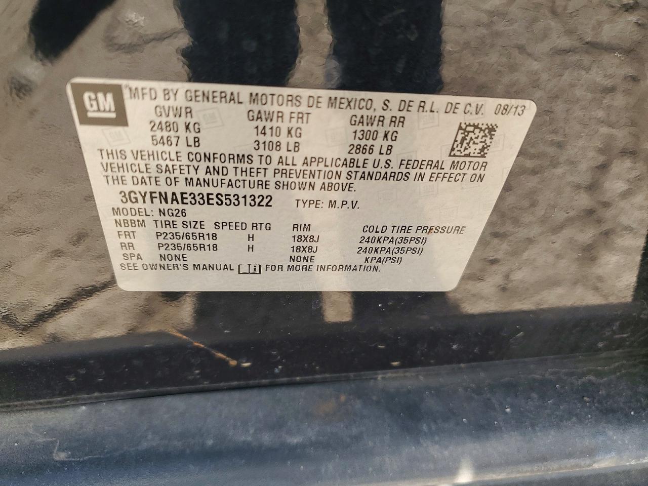2014 CADILLAC SRX