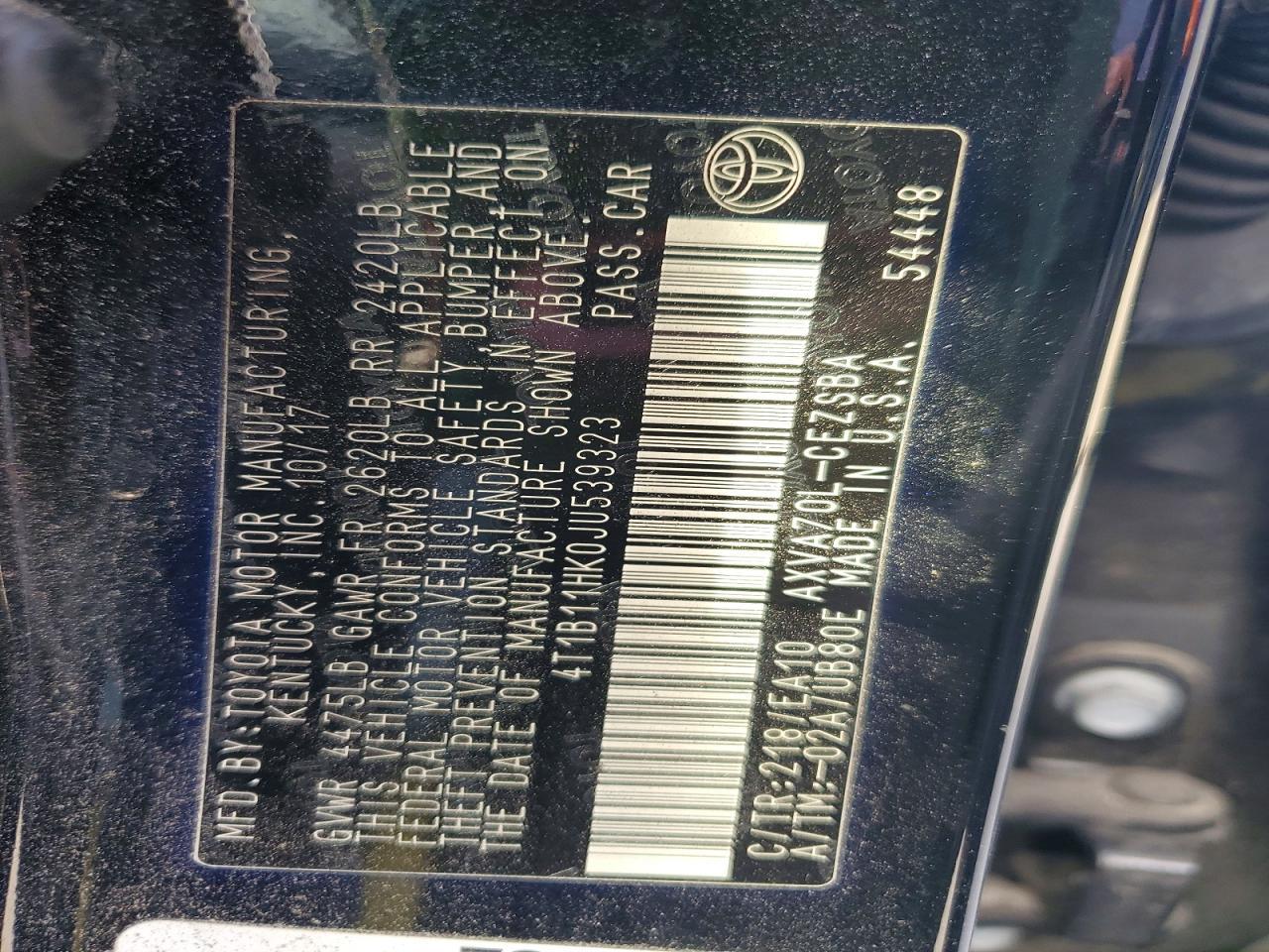 2018 TOYOTA CAMRY
