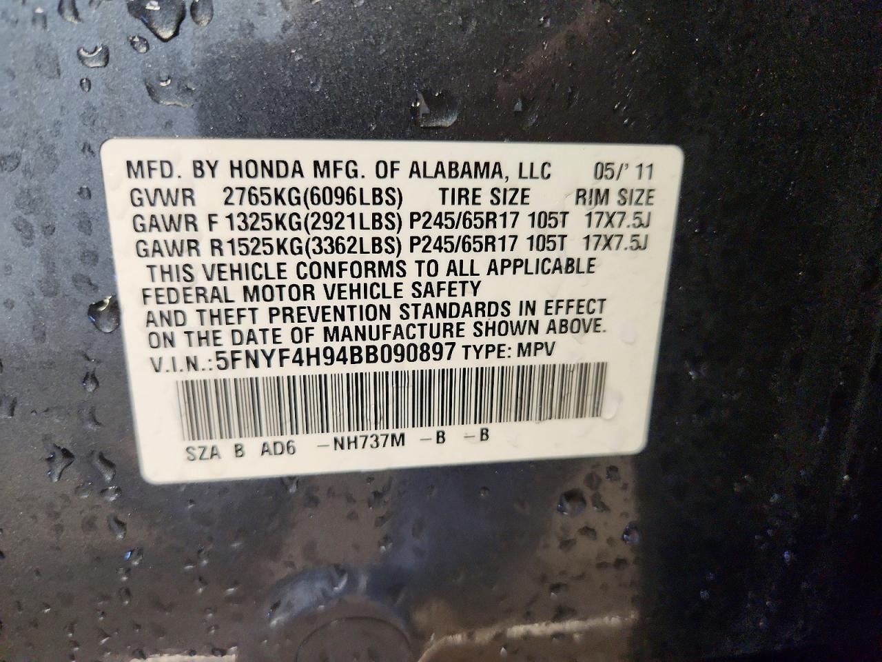 2011 HONDA PILOT