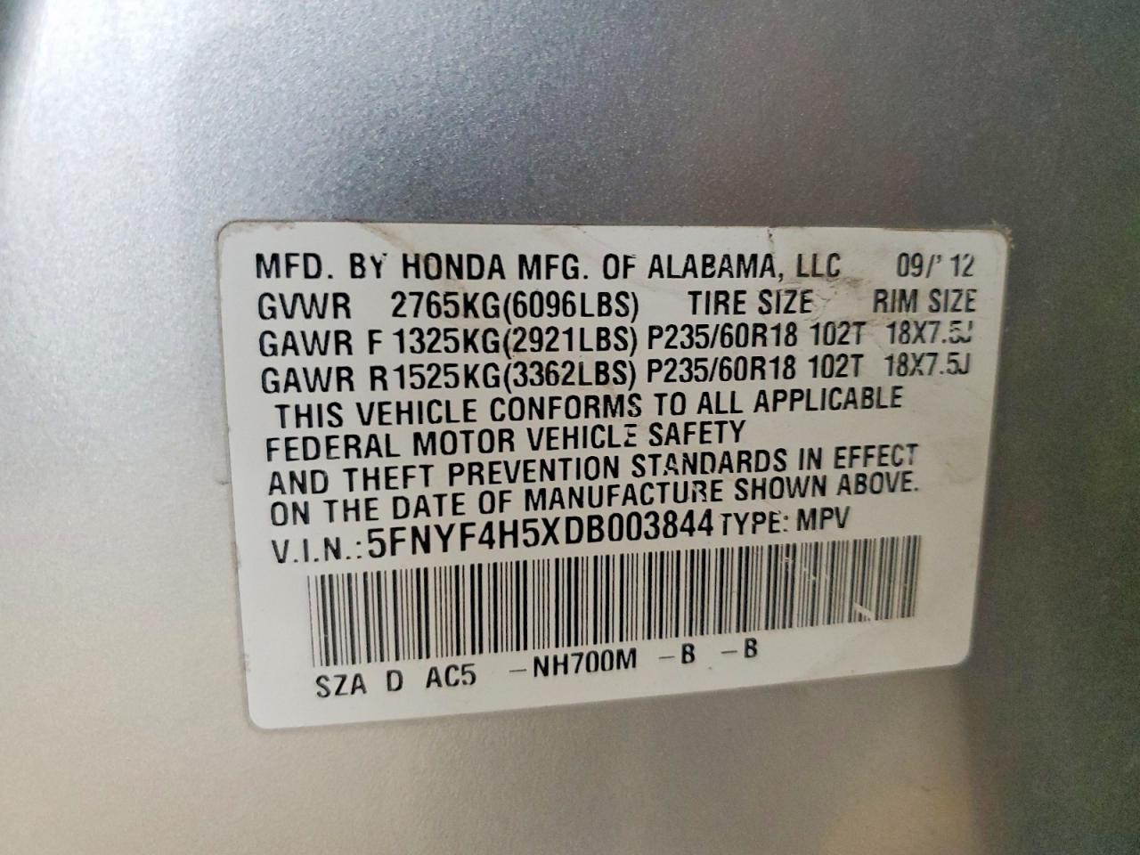 2013 HONDA PILOT